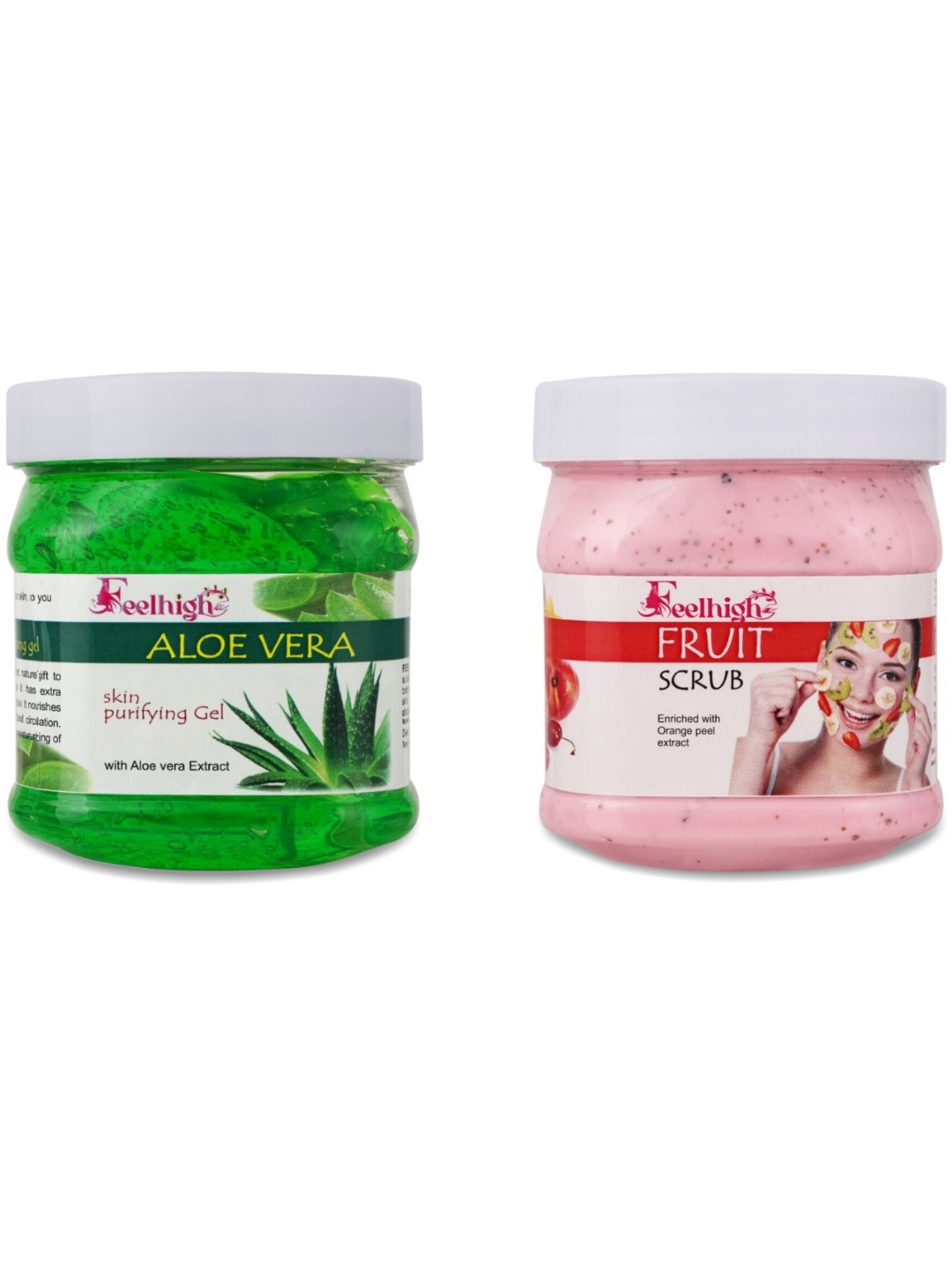 

FEELHIGH Aloe vera Gel & Fruit Scrub 500g each, Multi