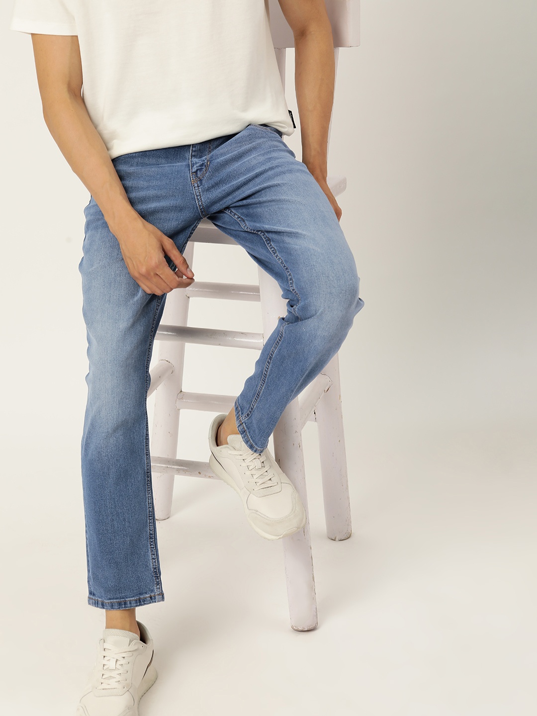 

M&H Our Water Men Slim Tapered Fit Light Fade Stretchable Jeans, Blue