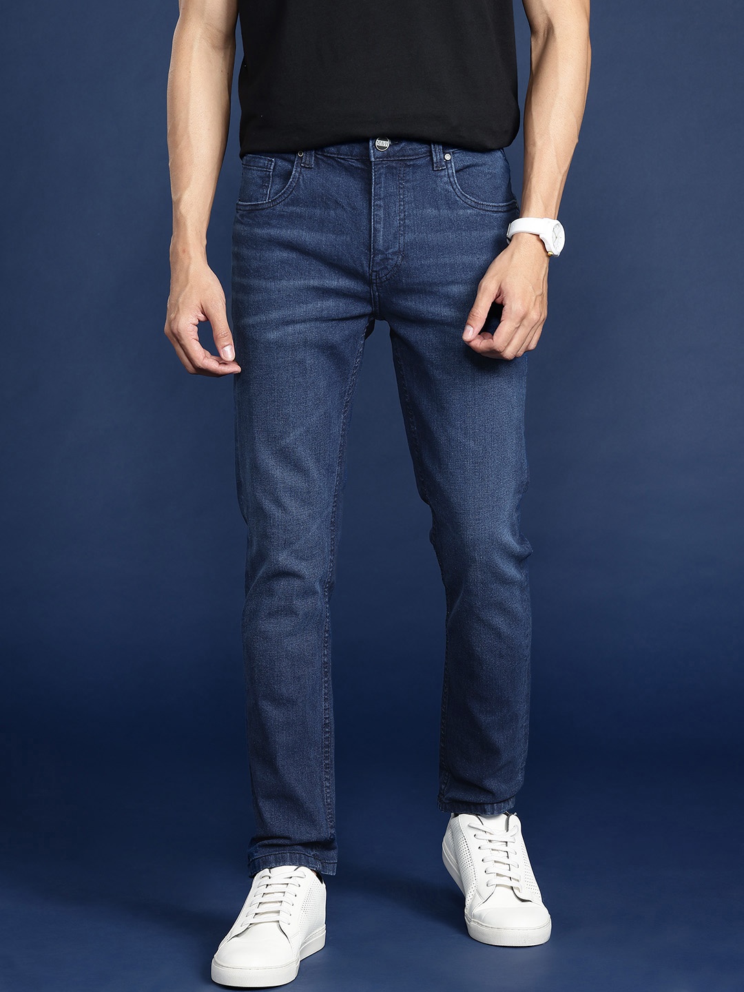 

Mast & Harbour Men Skinny Fit Stretchable Jeans, Navy blue