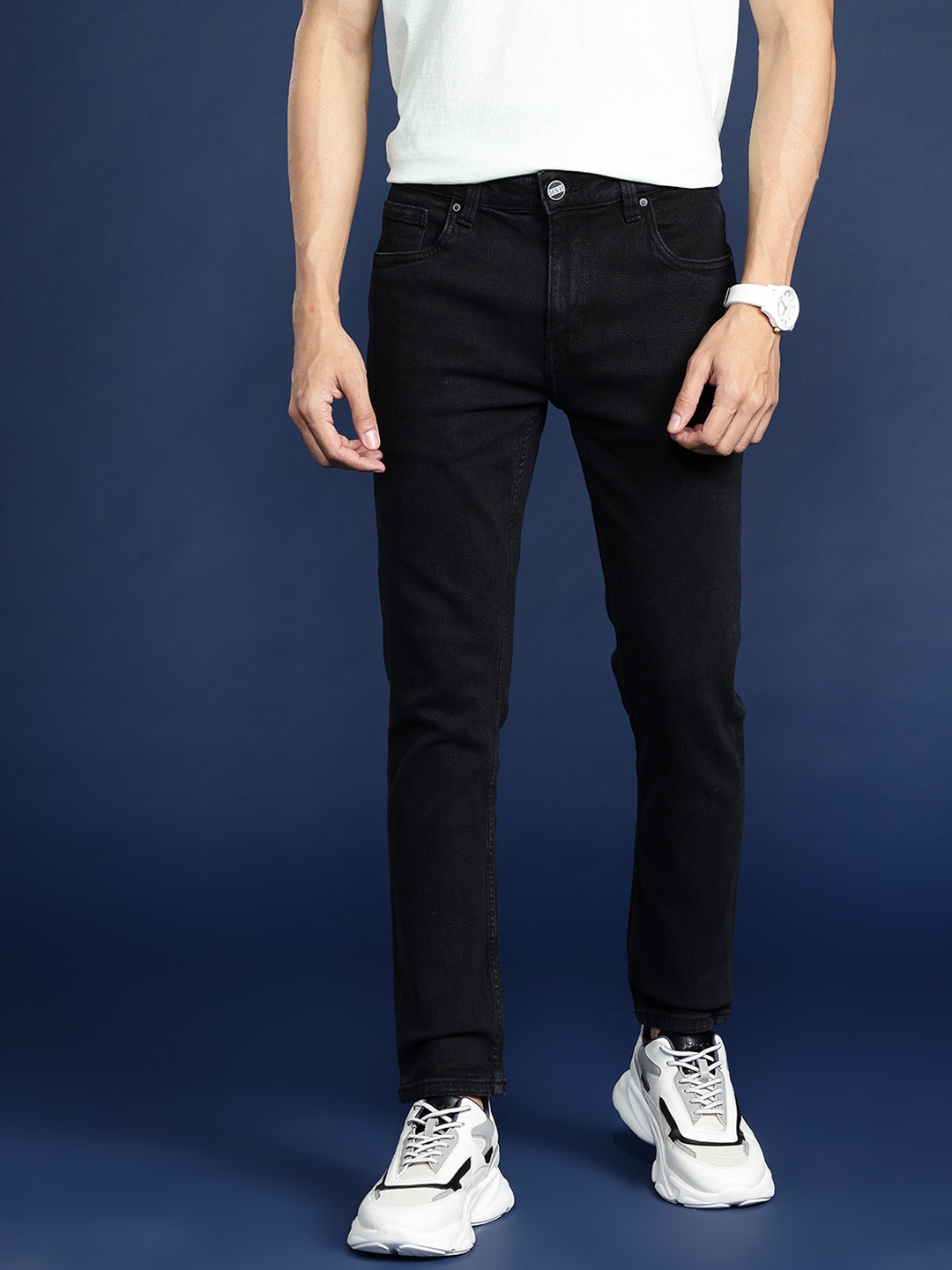 

Mast & Harbour Men Skinny Fit Stretchable Jeans, Black
