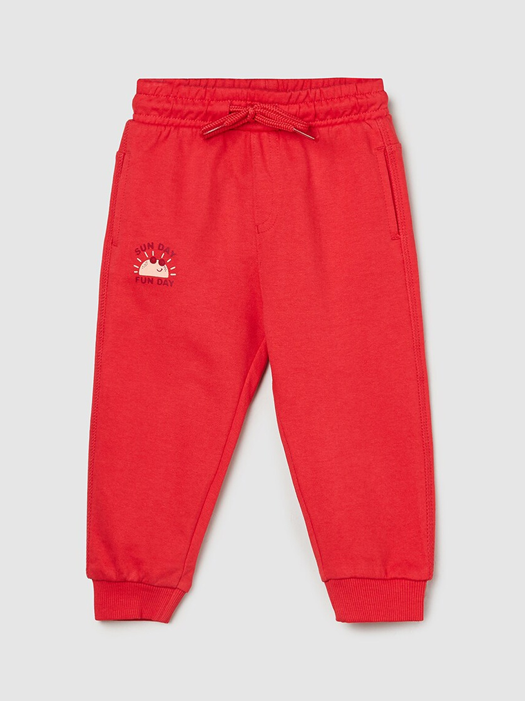 

max Infant Boys Pure Cotton Joggers, Red