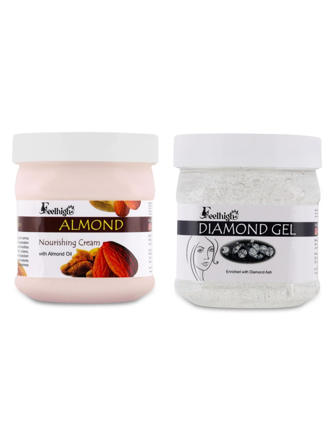 

FEELHIGH Almond Cream 500ml & Diamond Skin Purifying Gel 500ml, Multi