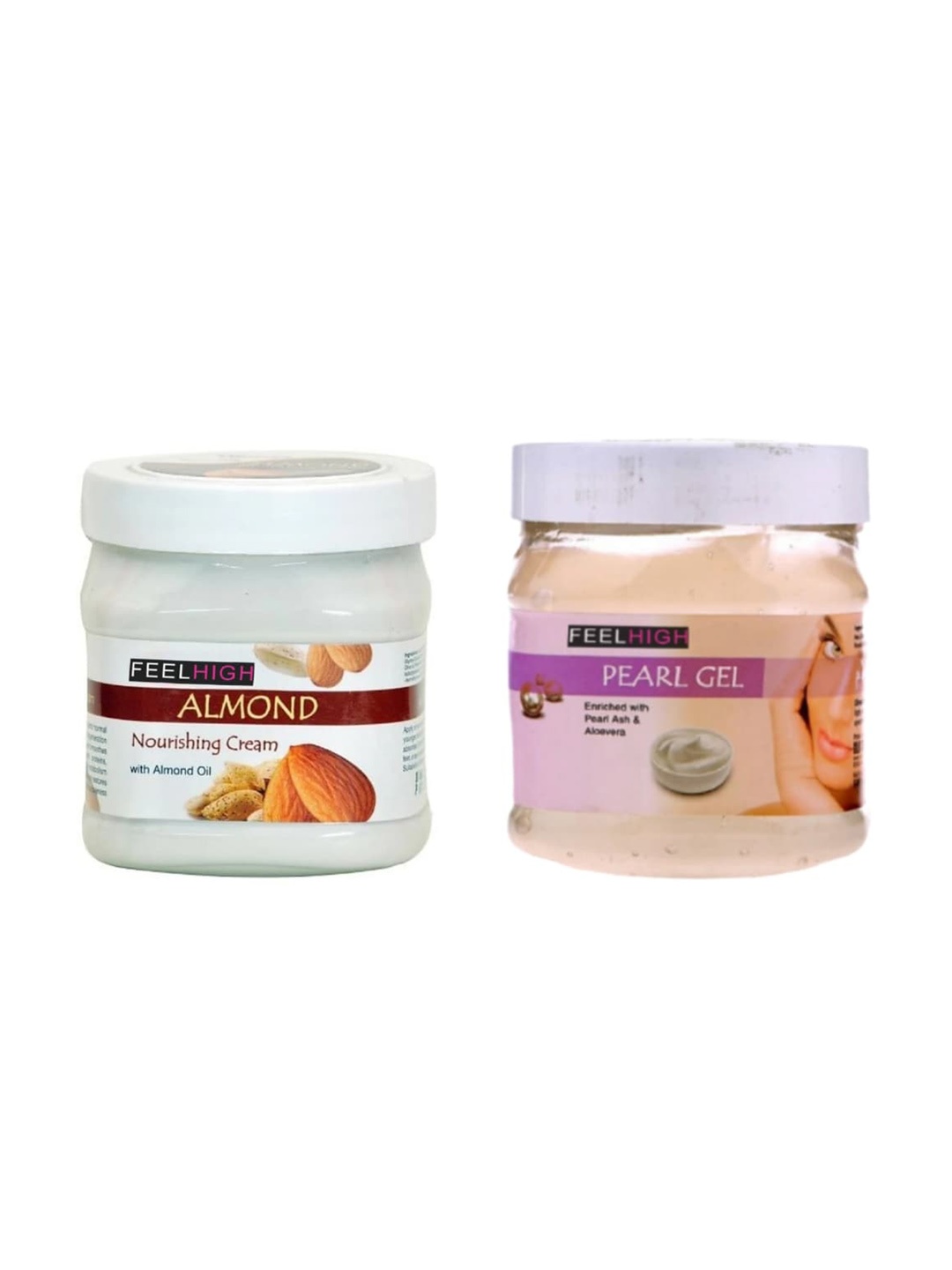 

FEELHIGH Set Of 2 Almond Cream & Pearl Gel - 500ml+500ml, Multi