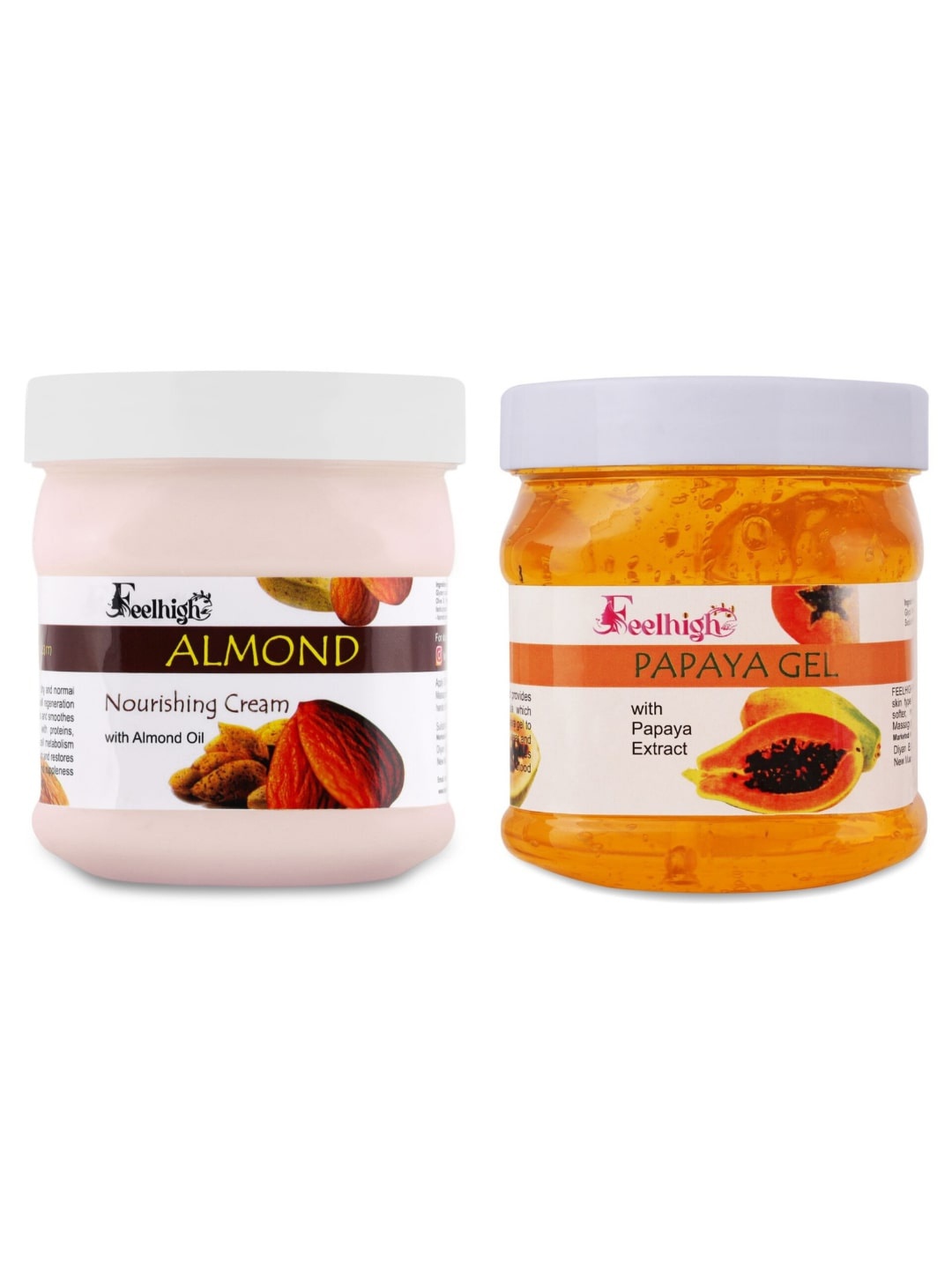 

FEELHIGH Almond Cream 500ml & Papaya Skin Purifying Gel 500ml, Multi