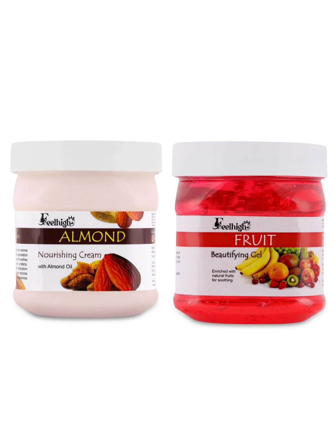 

FEELHIGH Almond Cream 500ml & Fruit Skin Purifying Gel 500ml, Multi