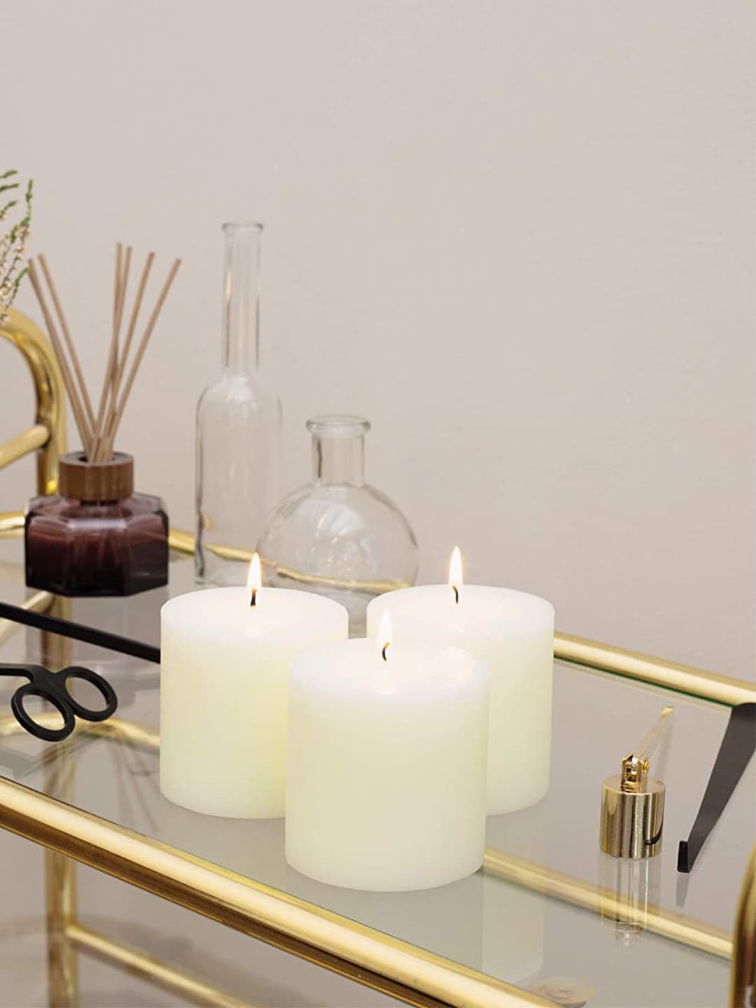 

Aromatic Fables Off White 3 Pieces Rustic Pillar Candles