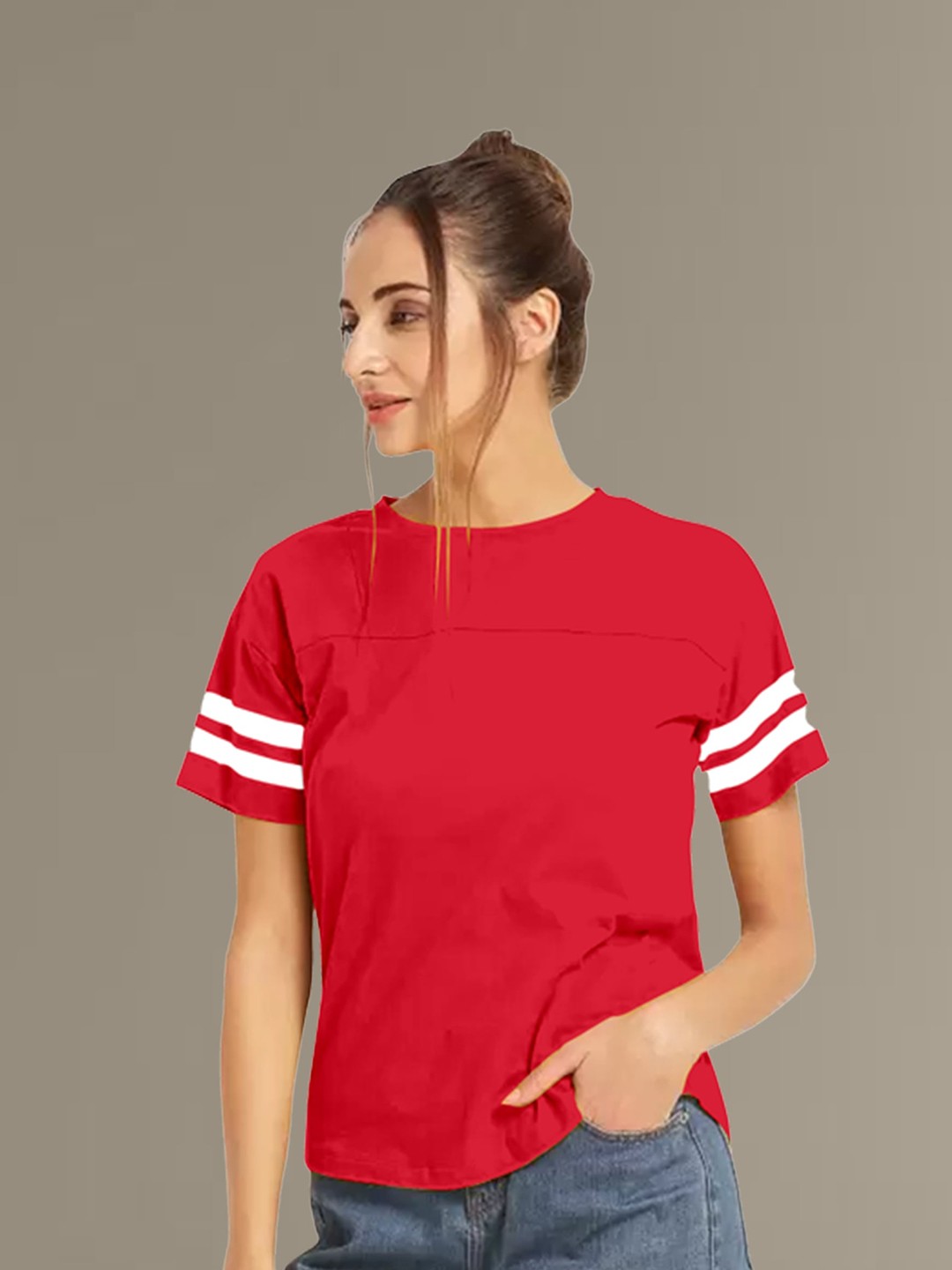 

N N ENTERPRISE Round Neck T-shirt, Red