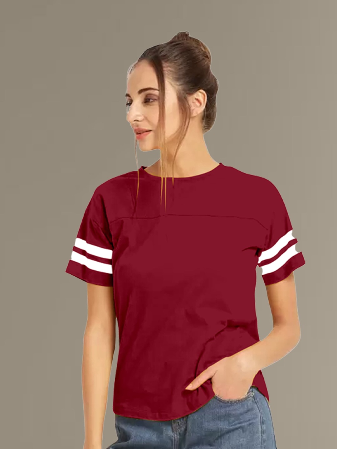 

N N ENTERPRISE Round Neck T-shirt, Maroon