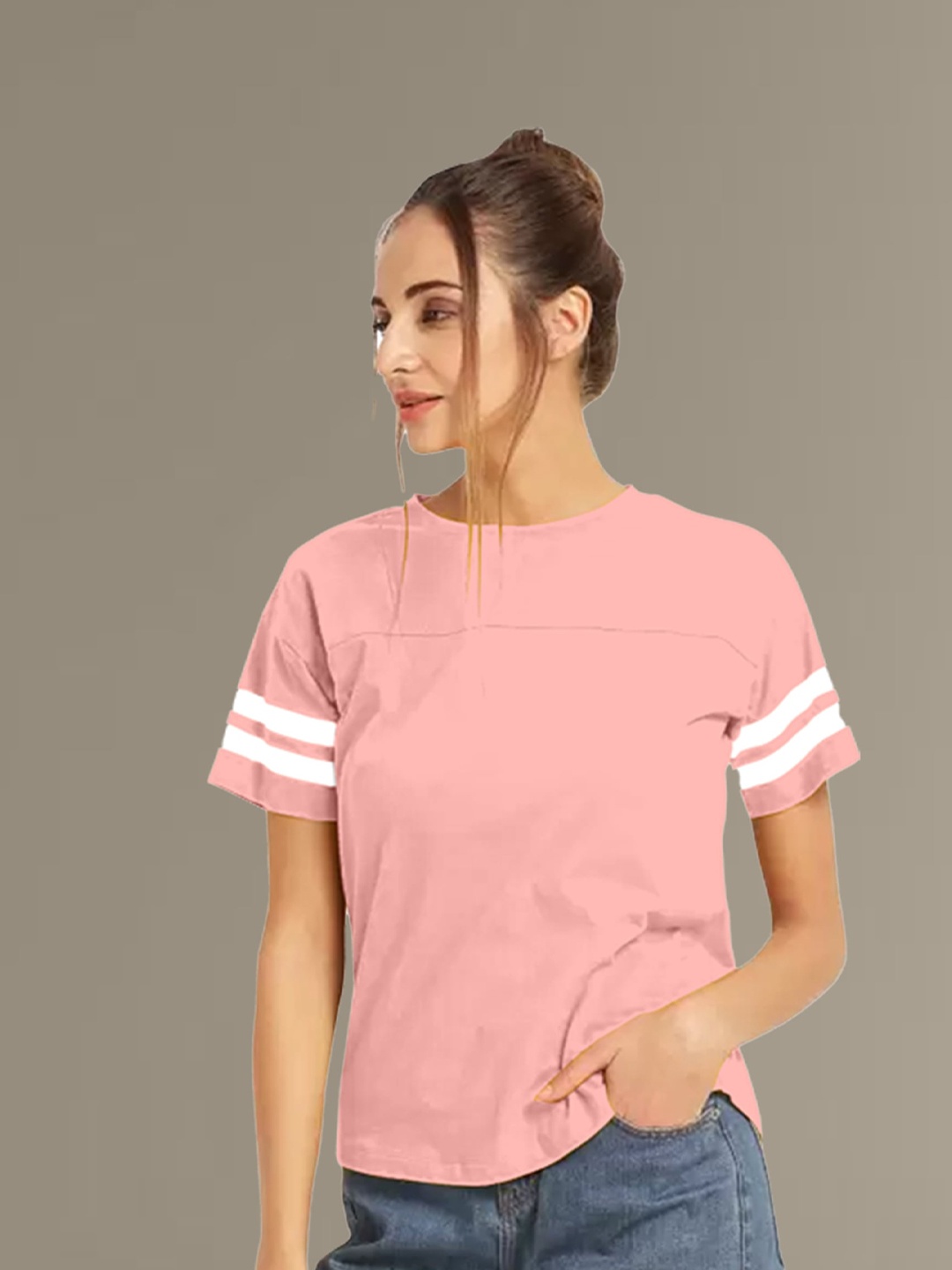 

N N ENTERPRISE Round Neck T-shirt, Pink