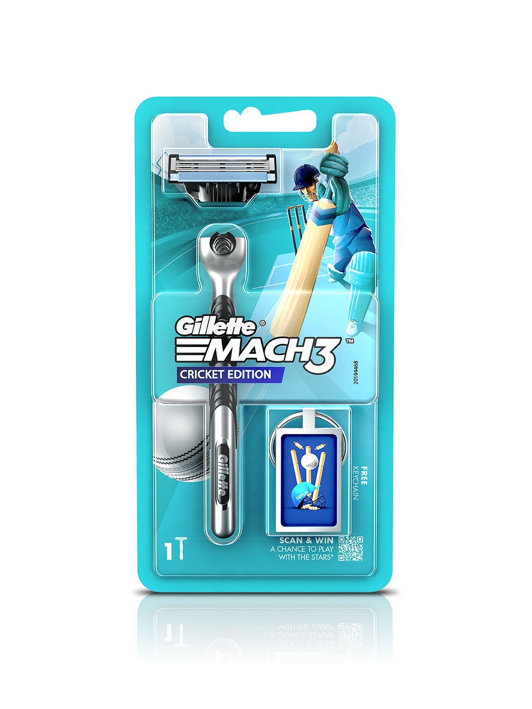 

Gillette Mach 3 Cricket Edition Manual Razor with a Styling Back Blade - Silver-Toned