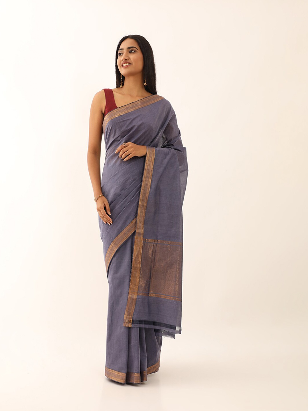 

Taneira Pure Cotton Mangalagiri Saree, Violet