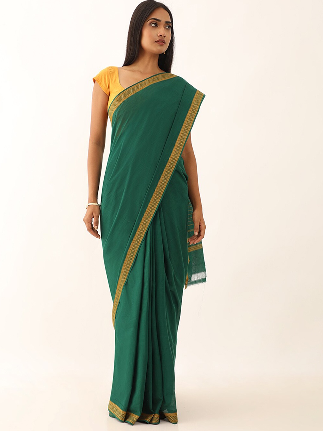 

Taneira Pure Cotton Mangalagiri Saree, Green