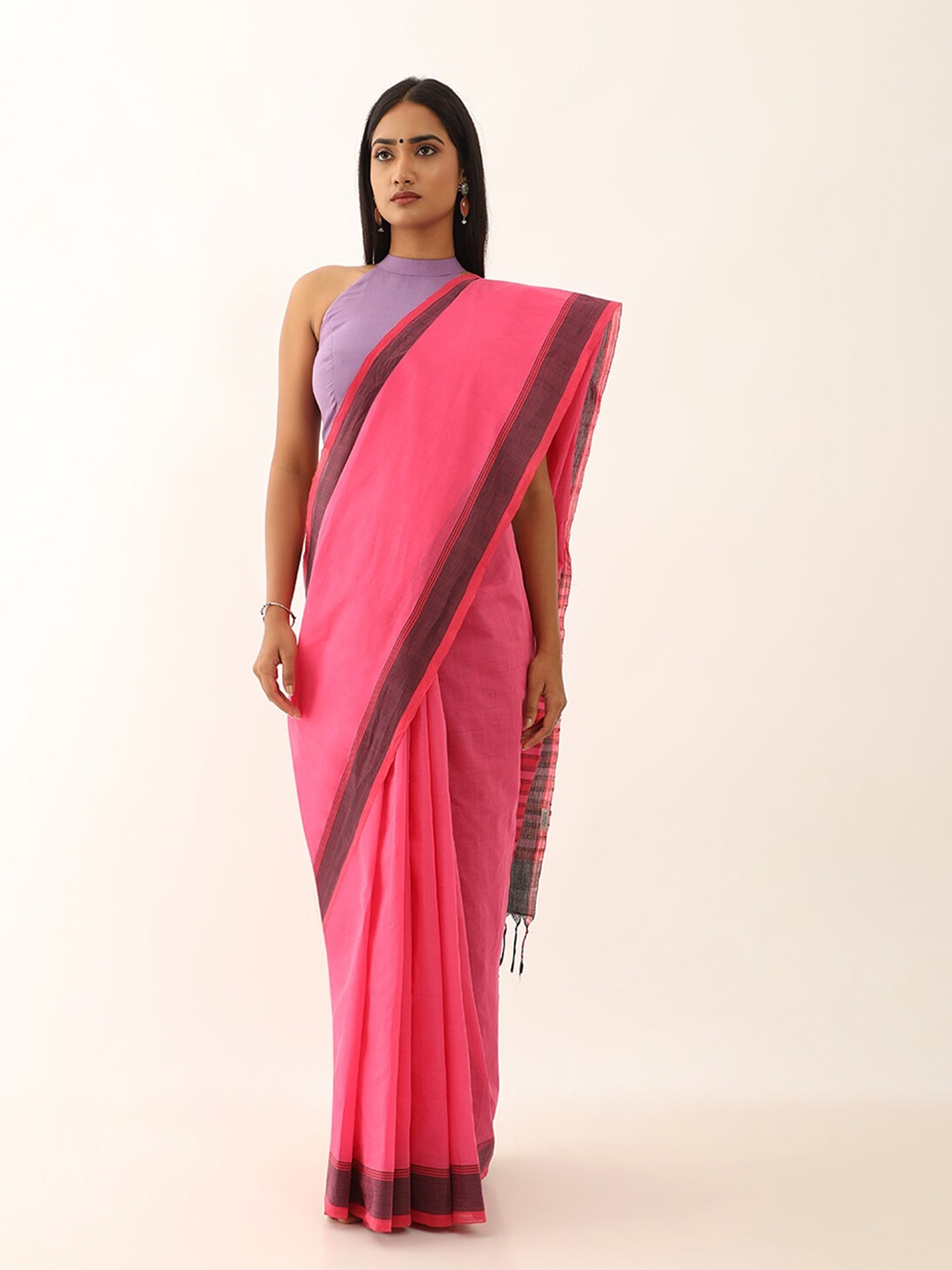 

Taneira Pure Cotton Mangalagiri Saree, Pink