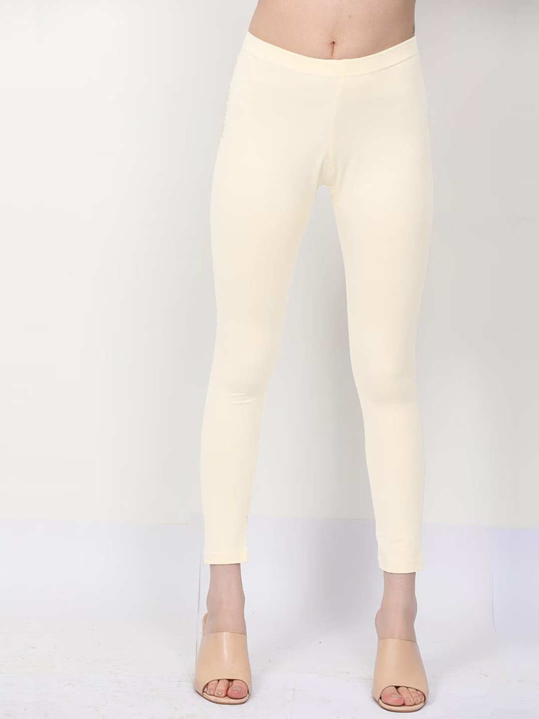 

KALINI Cotton Ankle length Leggings, Cream