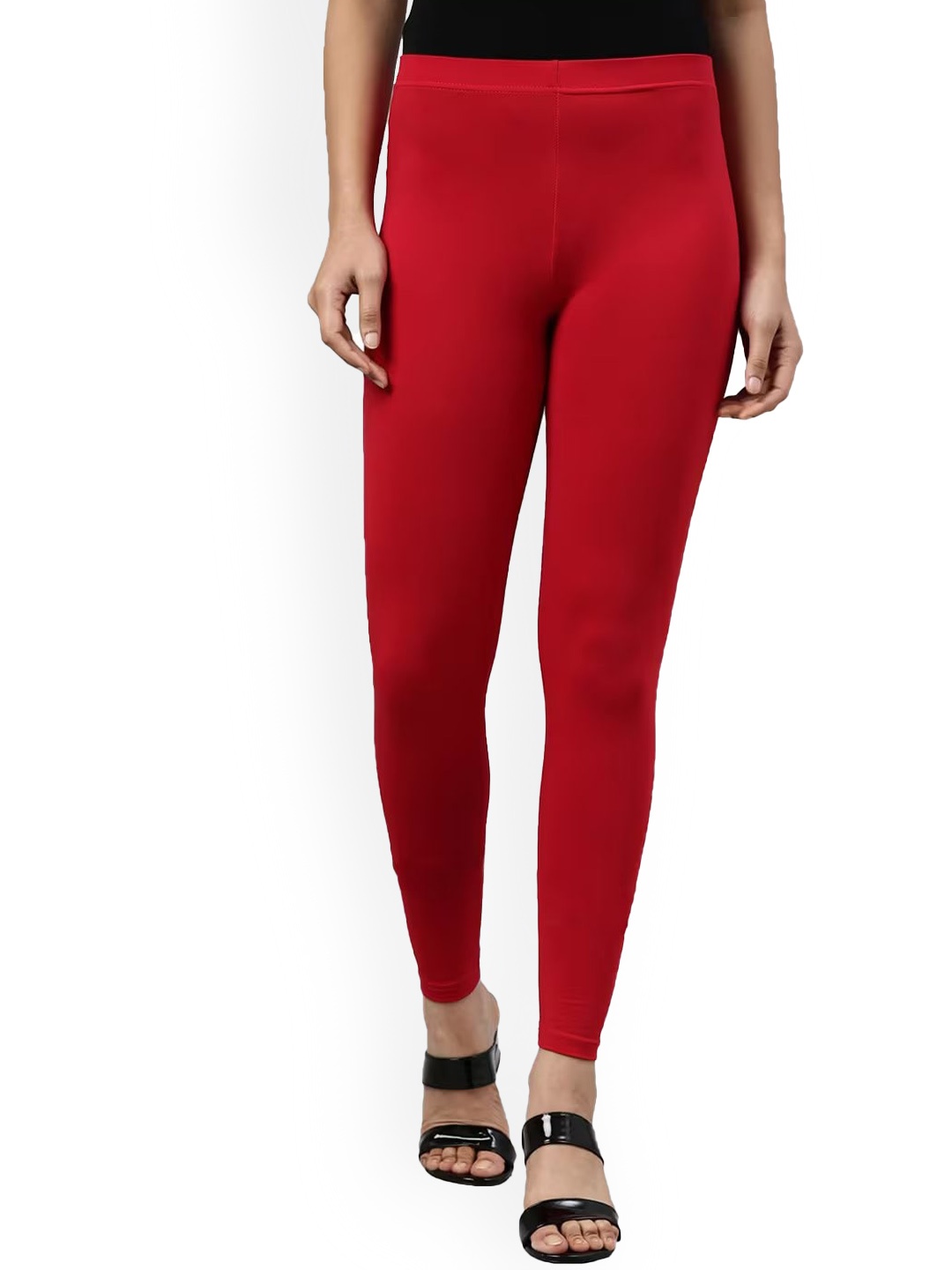 

KALINI Cotton Ankle length Leggings, Red