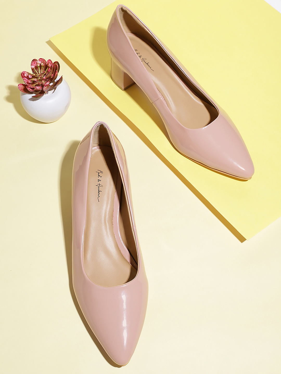 

Mast & Harbour Formal Block Heel Pumps, Rose