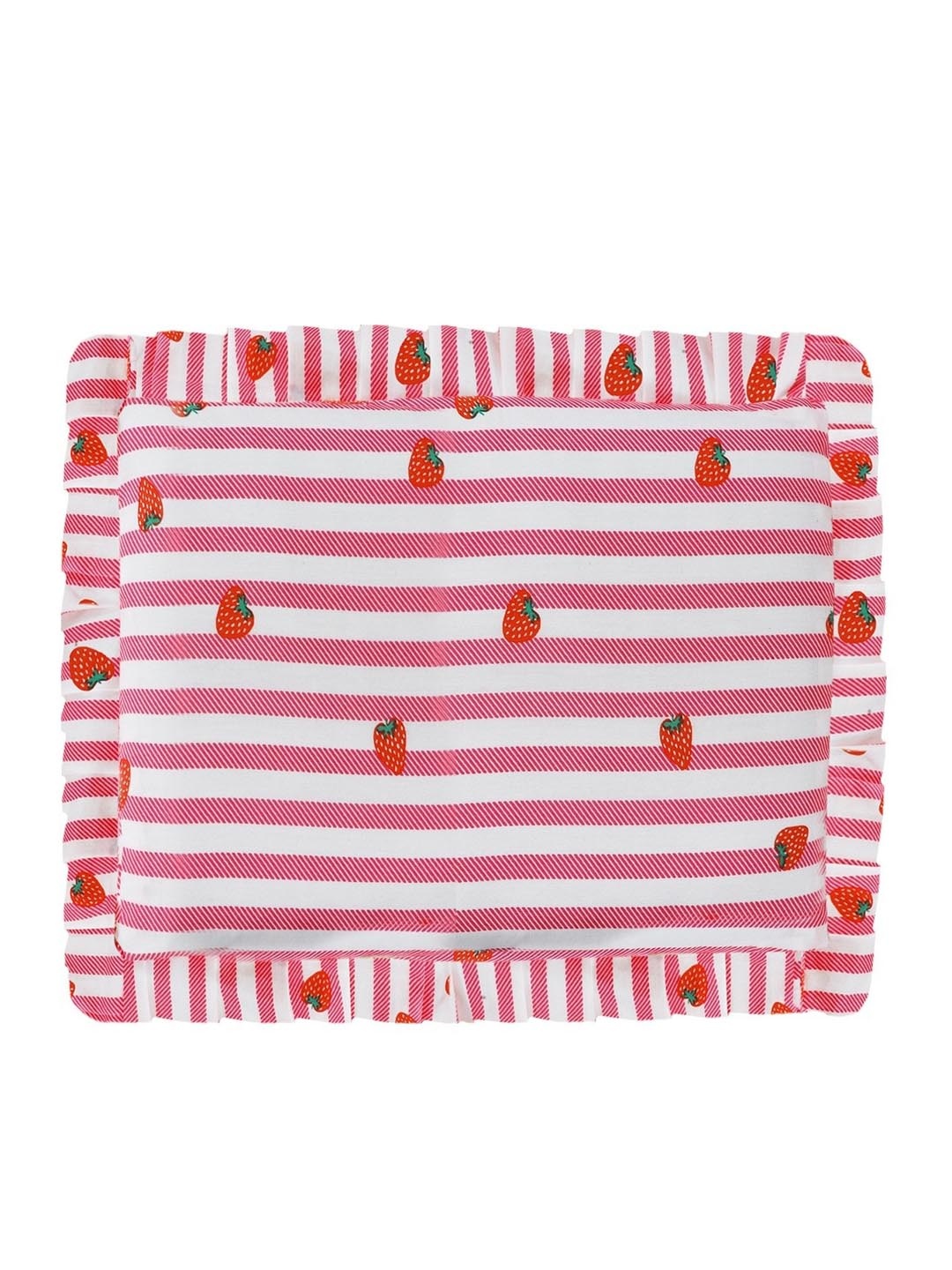 

OyO Baby Infants Strawberry Printed Mustard Seed Cotton Baby Pillow, Red