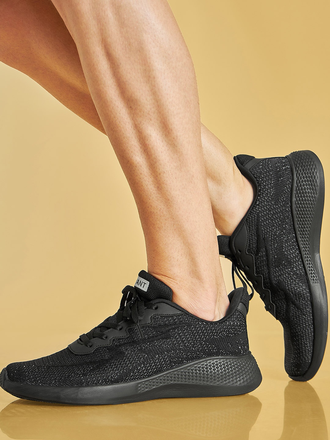 

AVANT Men Classic Knitted Walking Shoes, Black