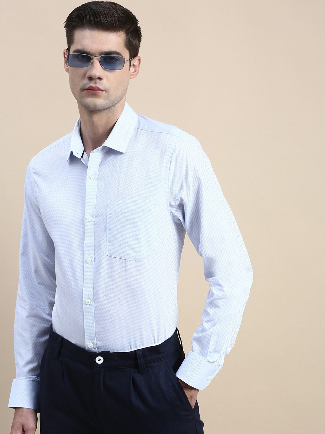 

INVICTUS Standard Slim Fit Cotton Formal Shirt, White