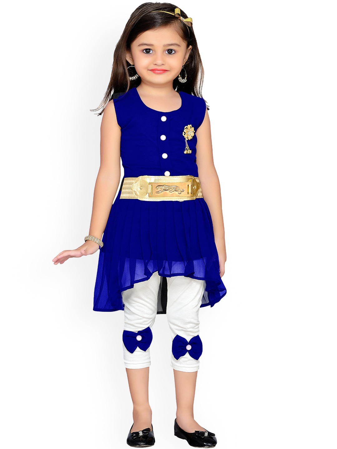 

Aj DEZInES Girls High Low Top & Capris, Blue