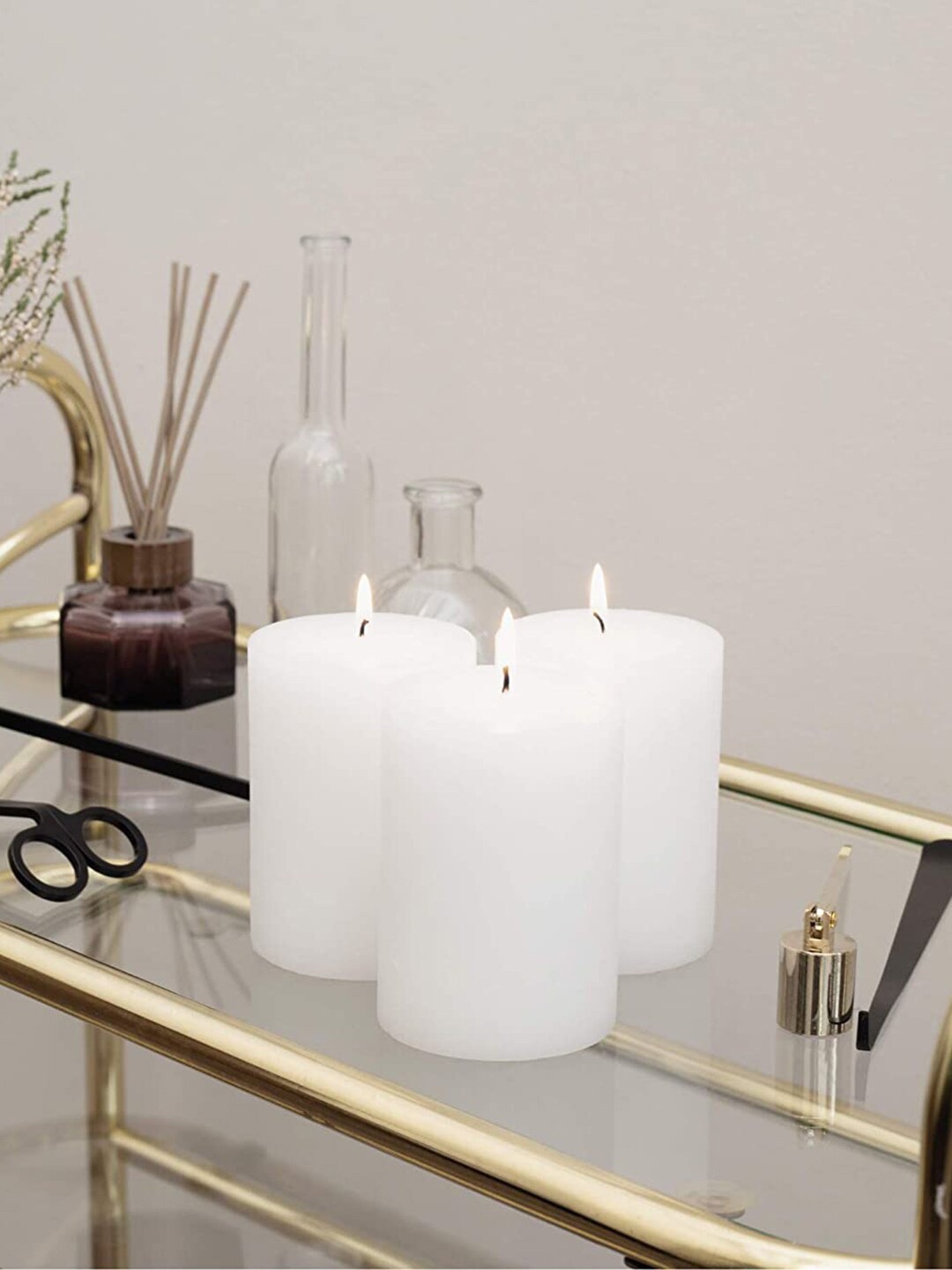 

Aromatic Fables White 3 Pieces Jasmine Fragrance Rustic Pillar Candles