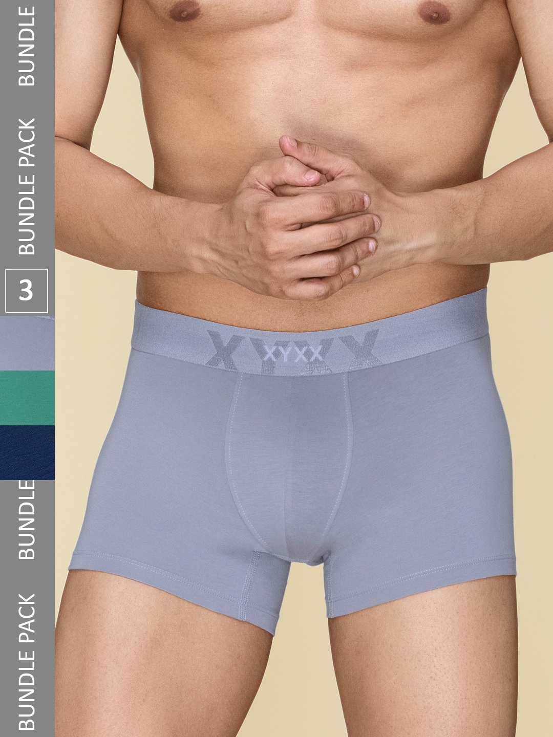 

XYXX Pack Of 3 Cotton Odour-Free Trunks XYTRNK3PCKN852, Green