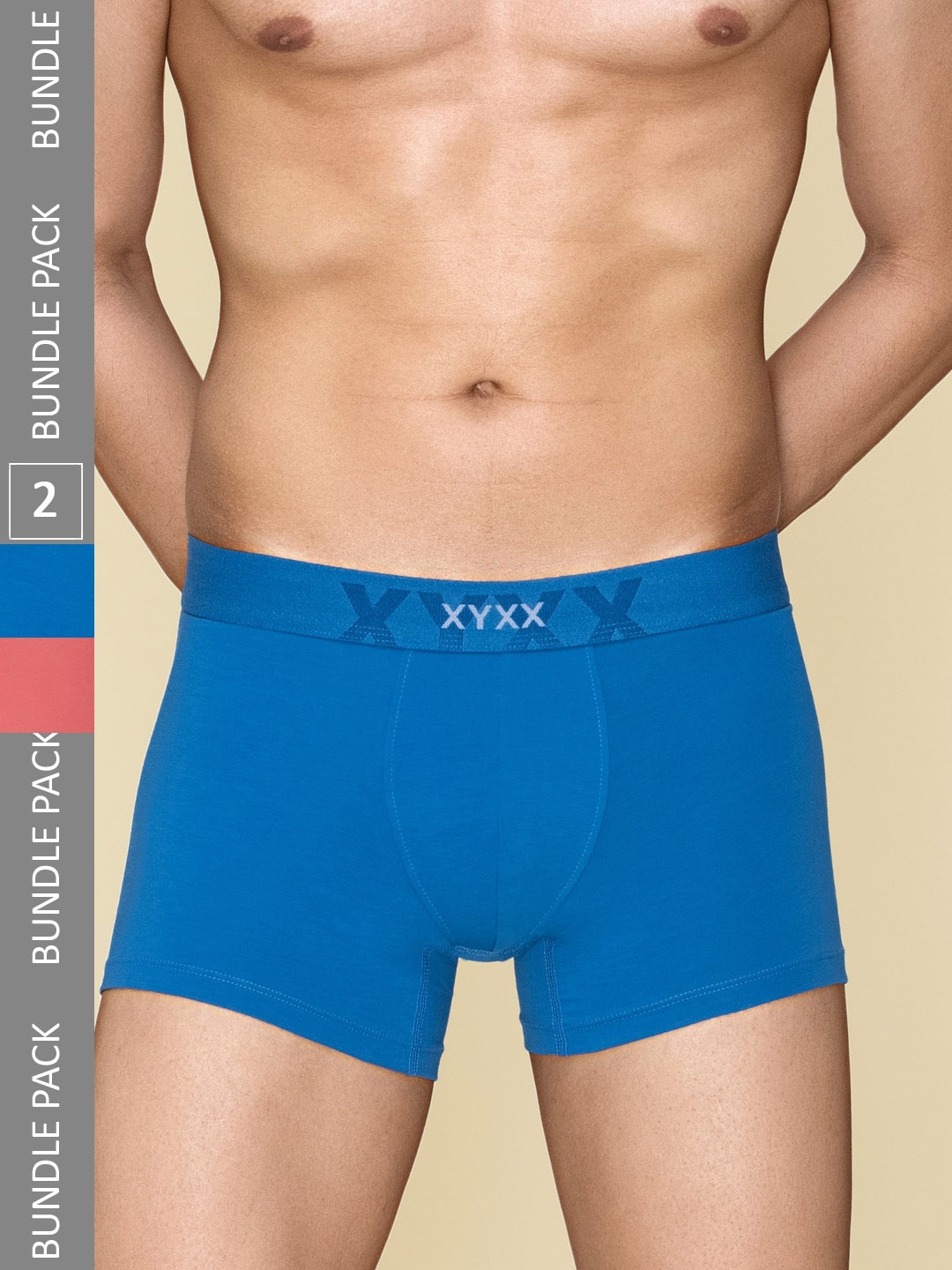 

XYXX Pack of 2 Cotton Anti-Odour Trunks XYTRNK2PCKN597, Blue