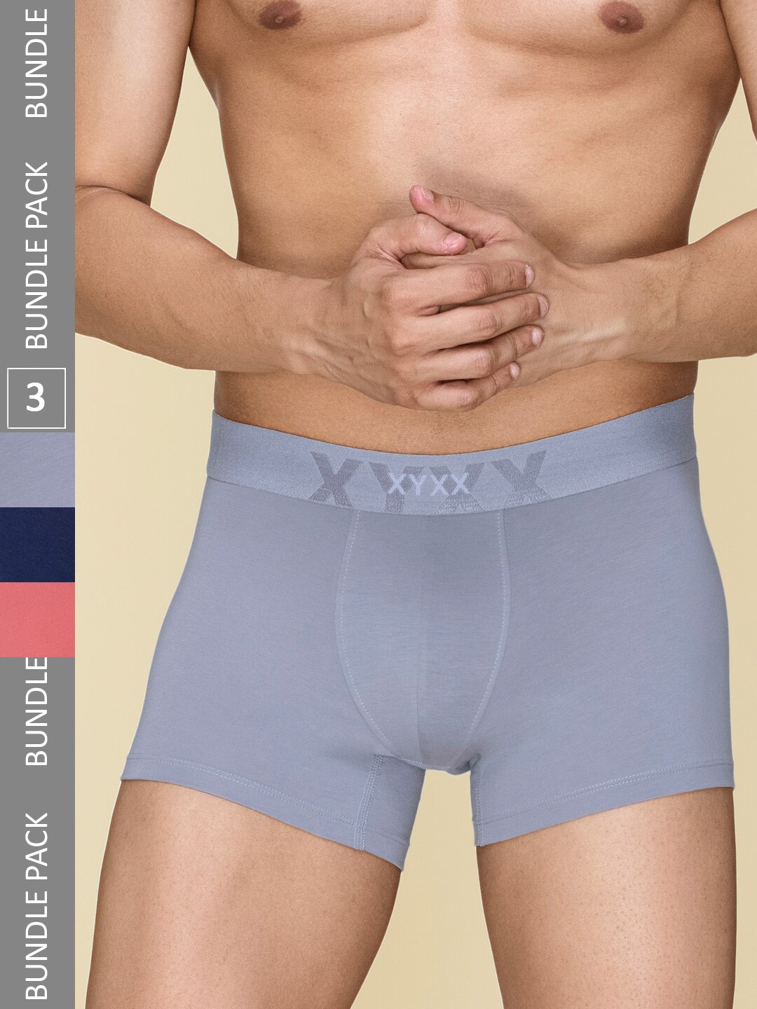 

XYXX Pack Of 3 Cotton Trunks XYTRNK3PCKN865, Blue