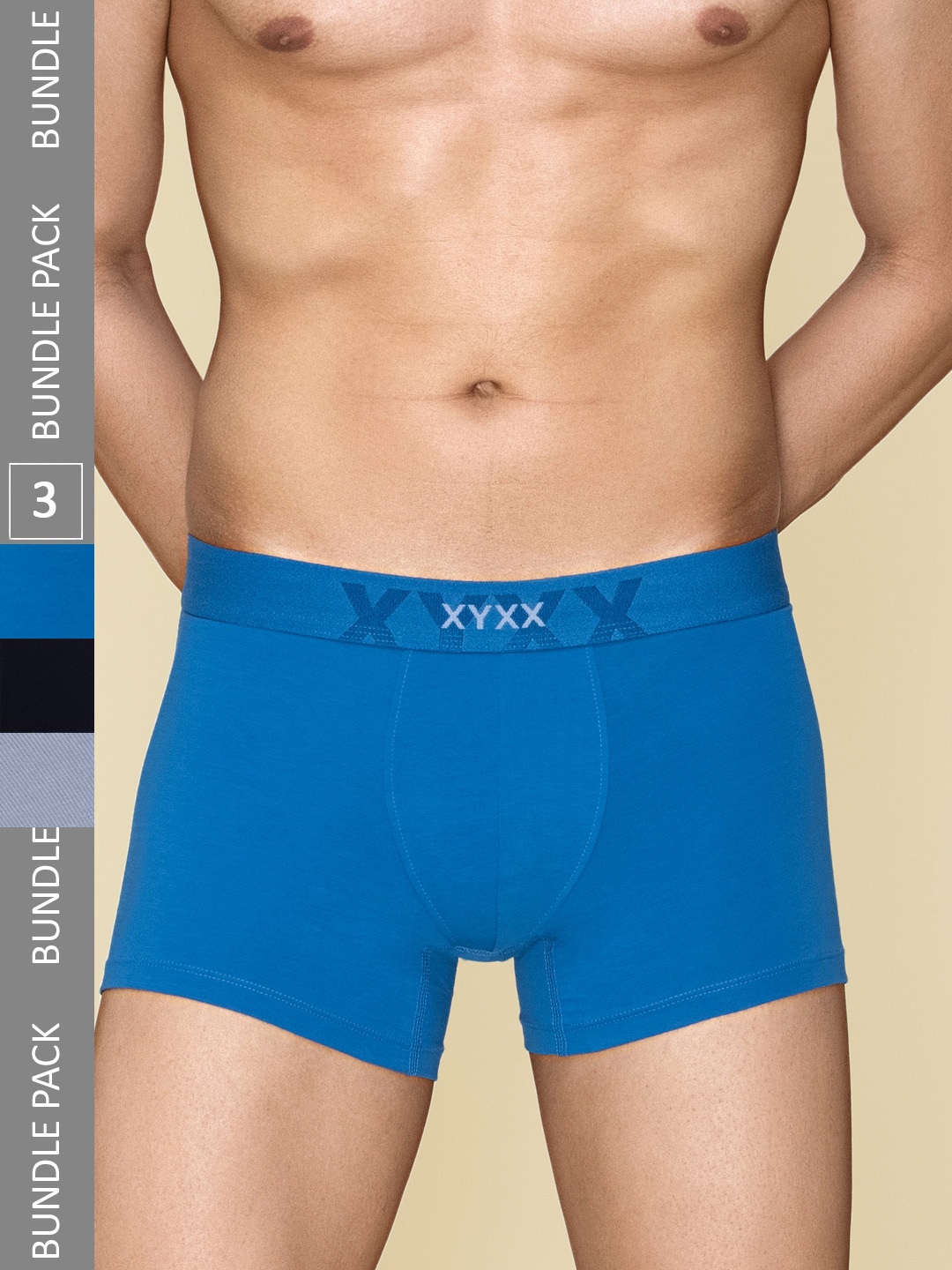 

XYXX Pack of 3 Cotton Trunks XYTRNK3PCKN866, Blue