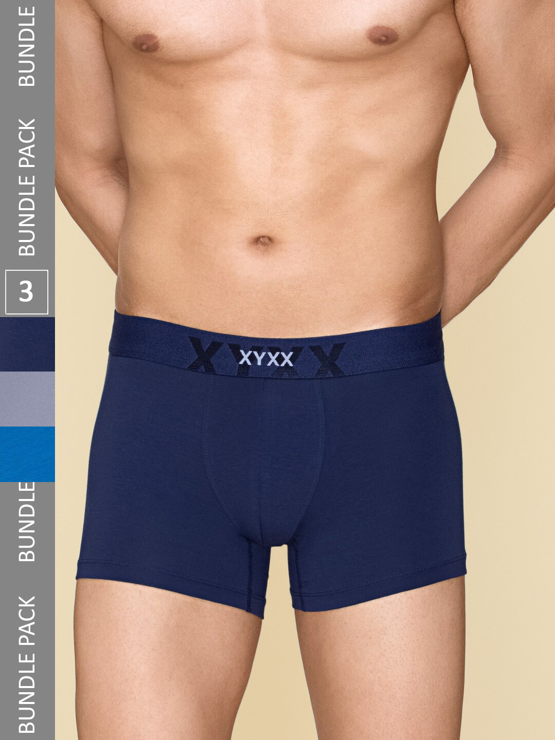 

XYXX Elements IntelliFresh Pack Of 3 Anti-Odour Cotton TrunksXYTRNK3PCKN861, Blue