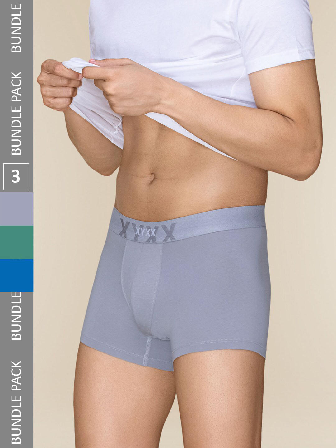 

XYXX Elements IntelliFresh Pack Of 3 Cotton Anti-Odor Trunks XYTRNK3PCKN855, Green