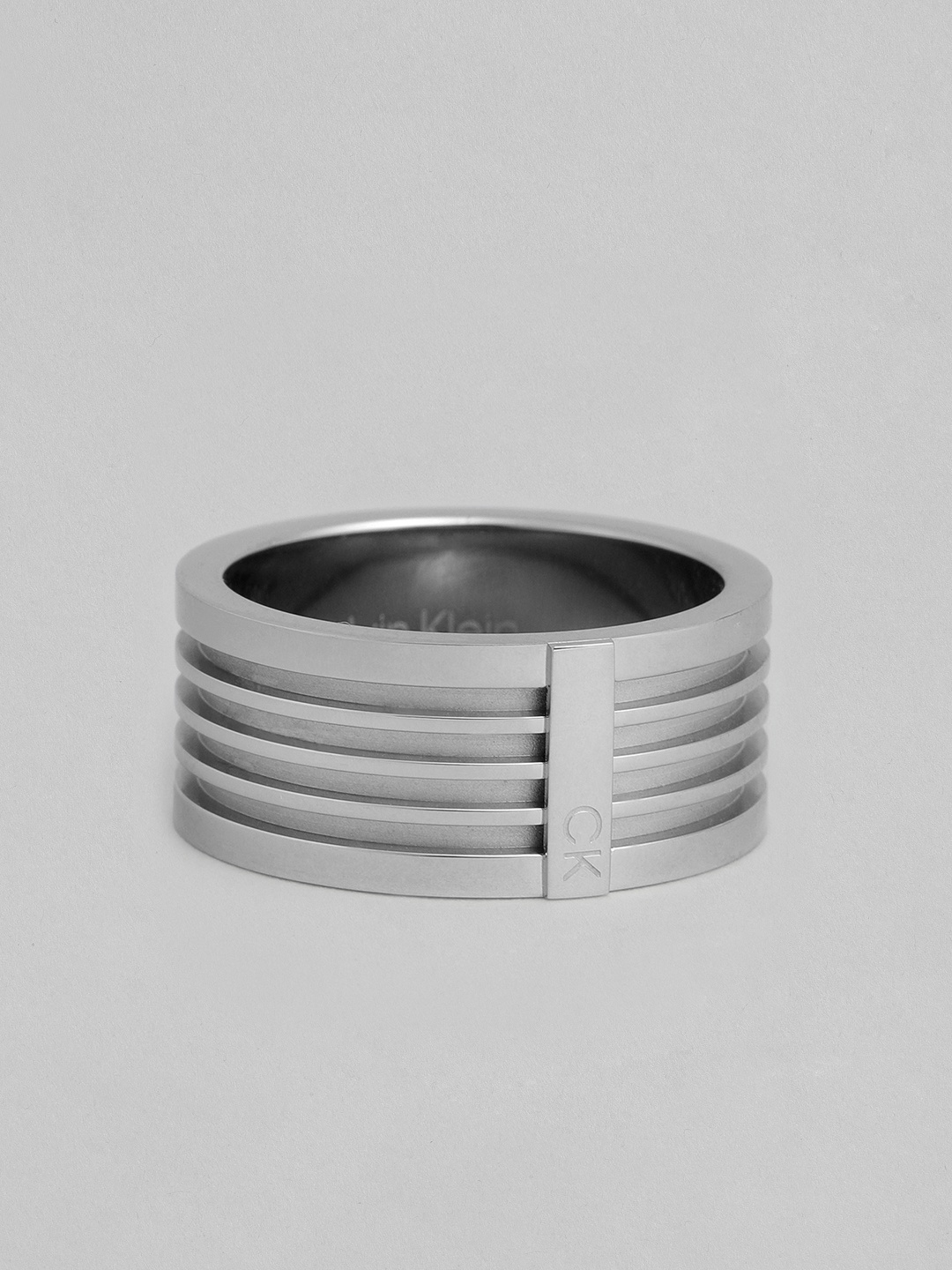

Calvin Klein Men Circuit Stainless Steel Finger Ring, Silver