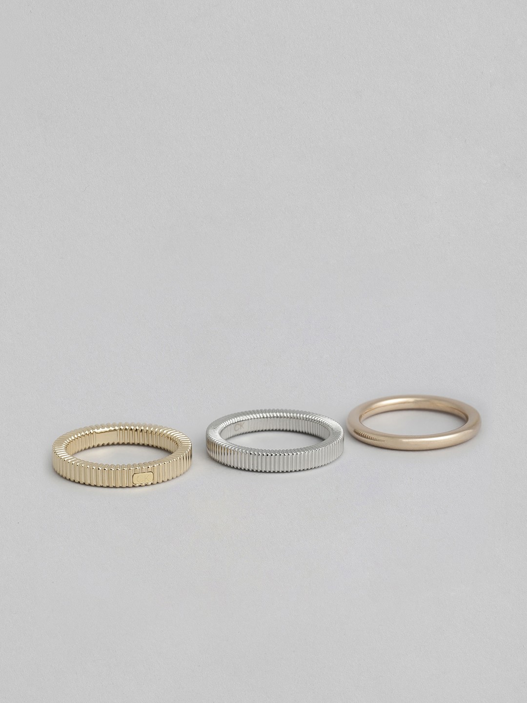 

Calvin Klein Women Set of 3 Playful RepetitionStainless Steel Finger Rings, Gold