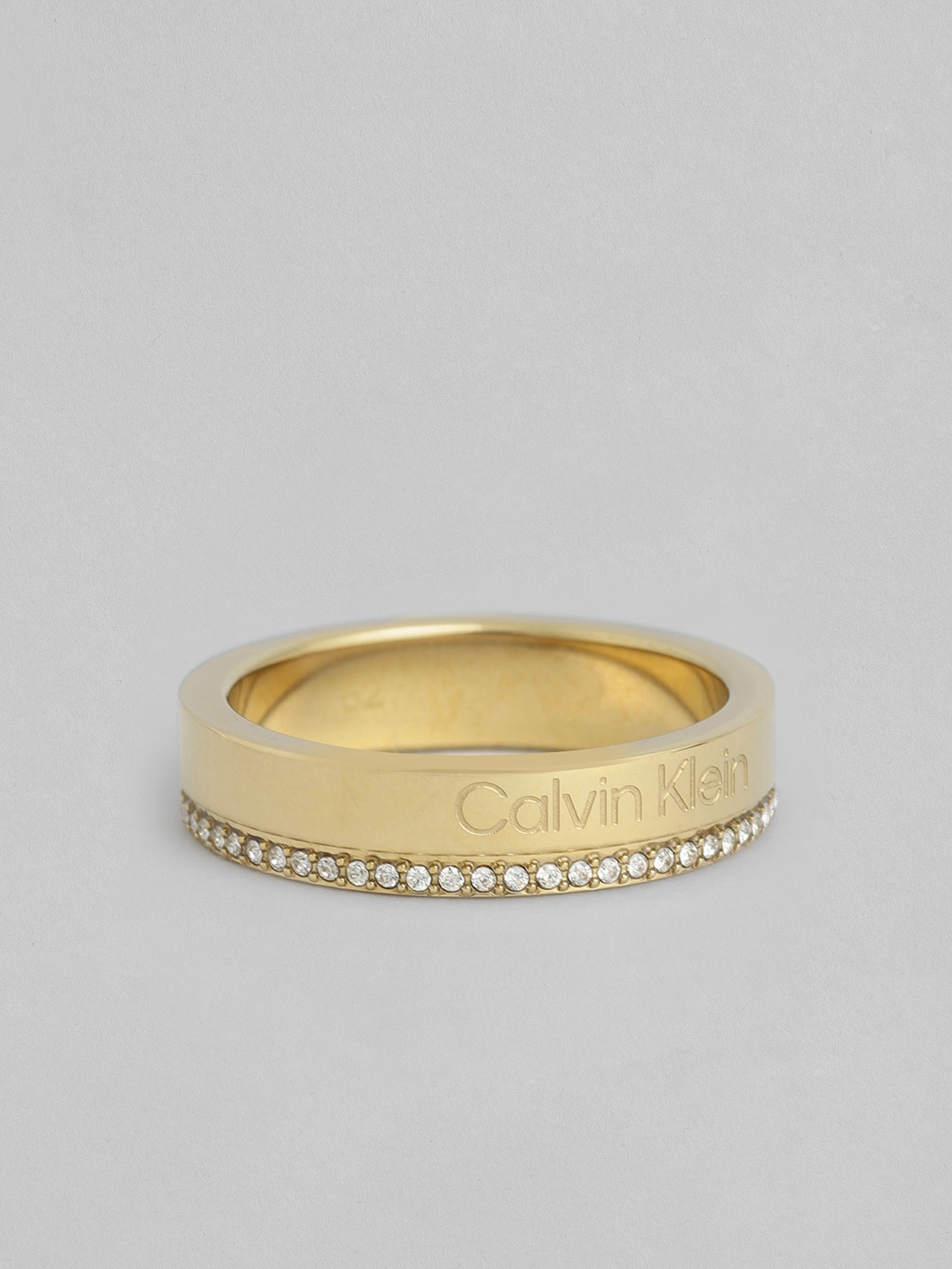 

Calvin Klein Women Linear Family Minimal Crystal Finger Ring, Gold