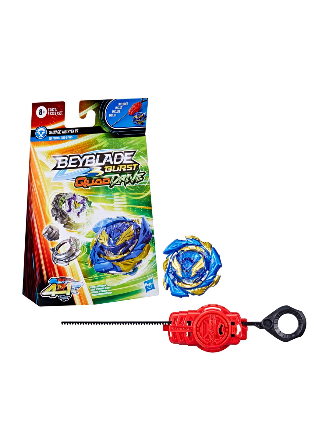 

BEY BLADE Kids Burst Quad Drive Salvage Valtryek V7 Spinning Top For 8+ Years, Multi