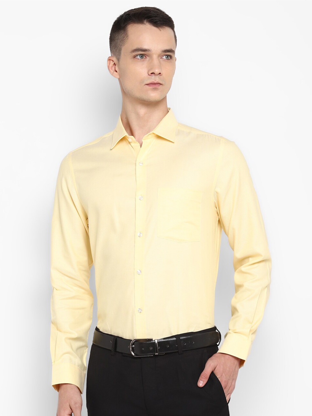 

Turtle Modern Slim Fit Pure Cotton Formal Shirt, Yellow