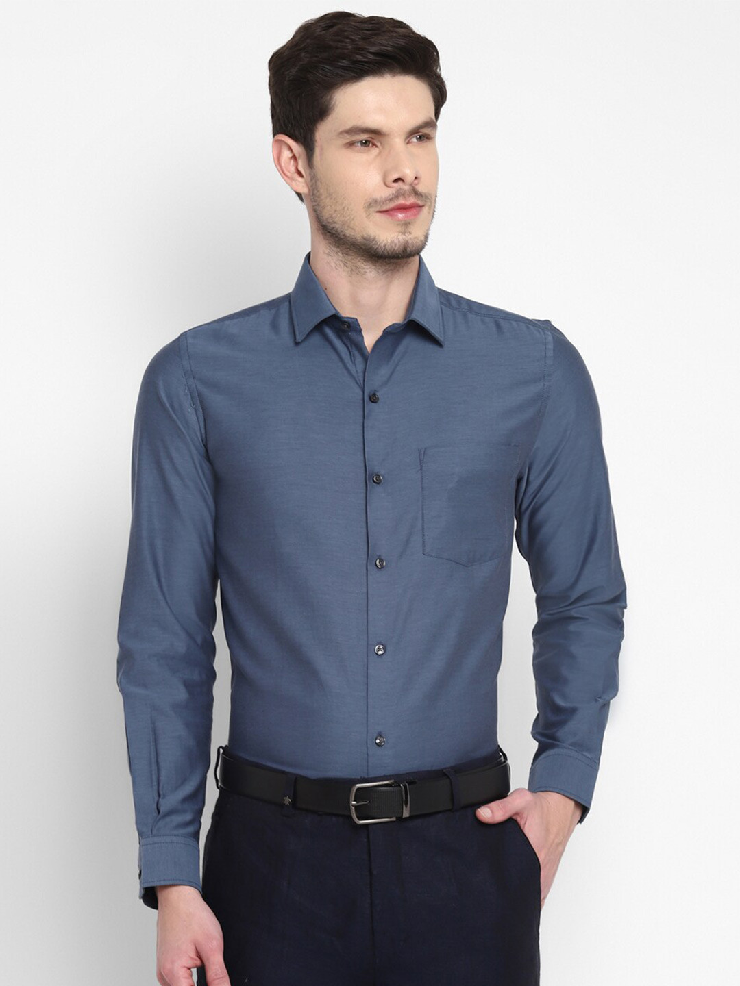 

Turtle Modern Slim Fit Pure Cotton Formal Shirt, Grey