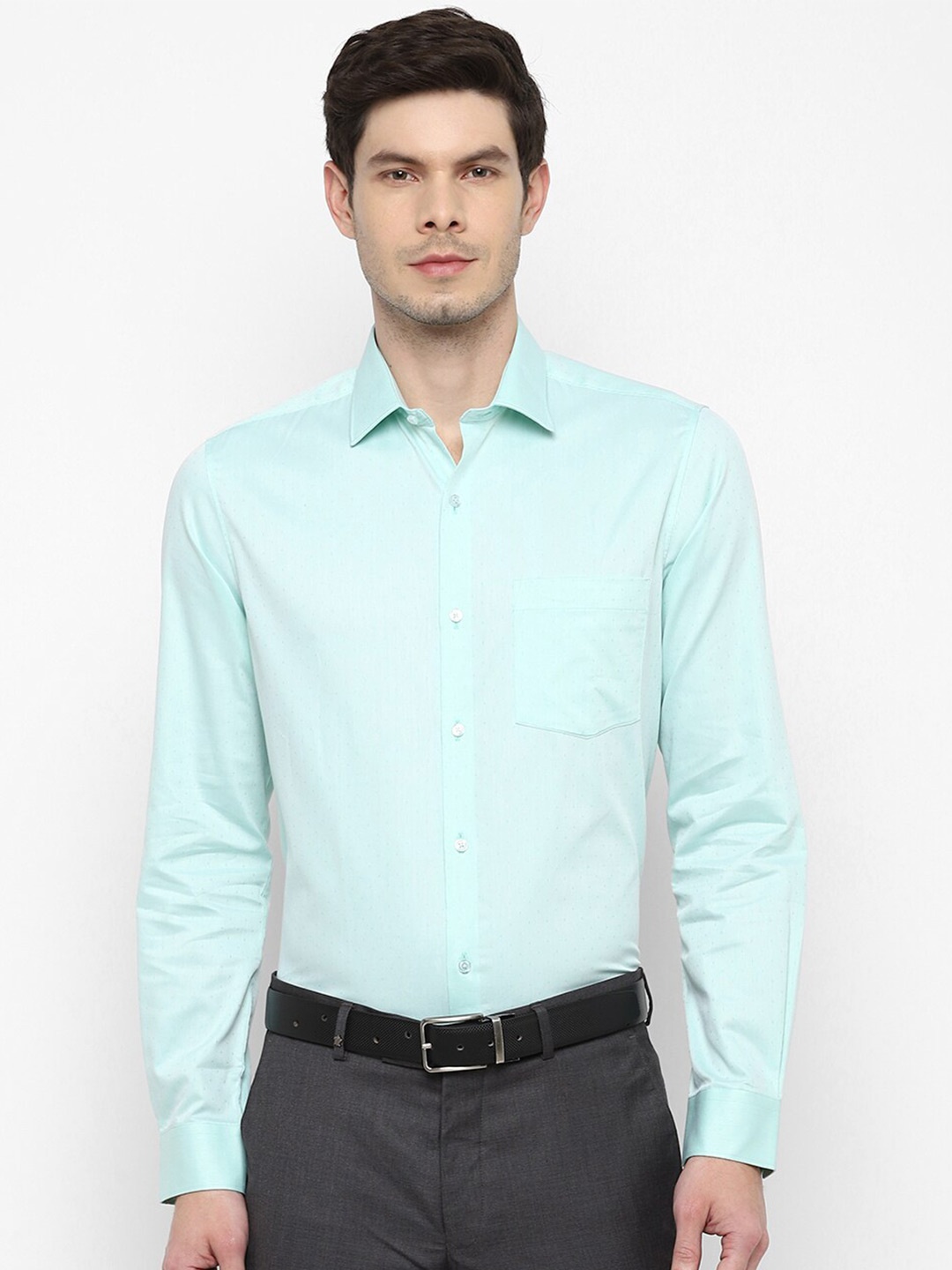 

Turtle Men Blue Modern Slim Fit Opaque Formal Shirt