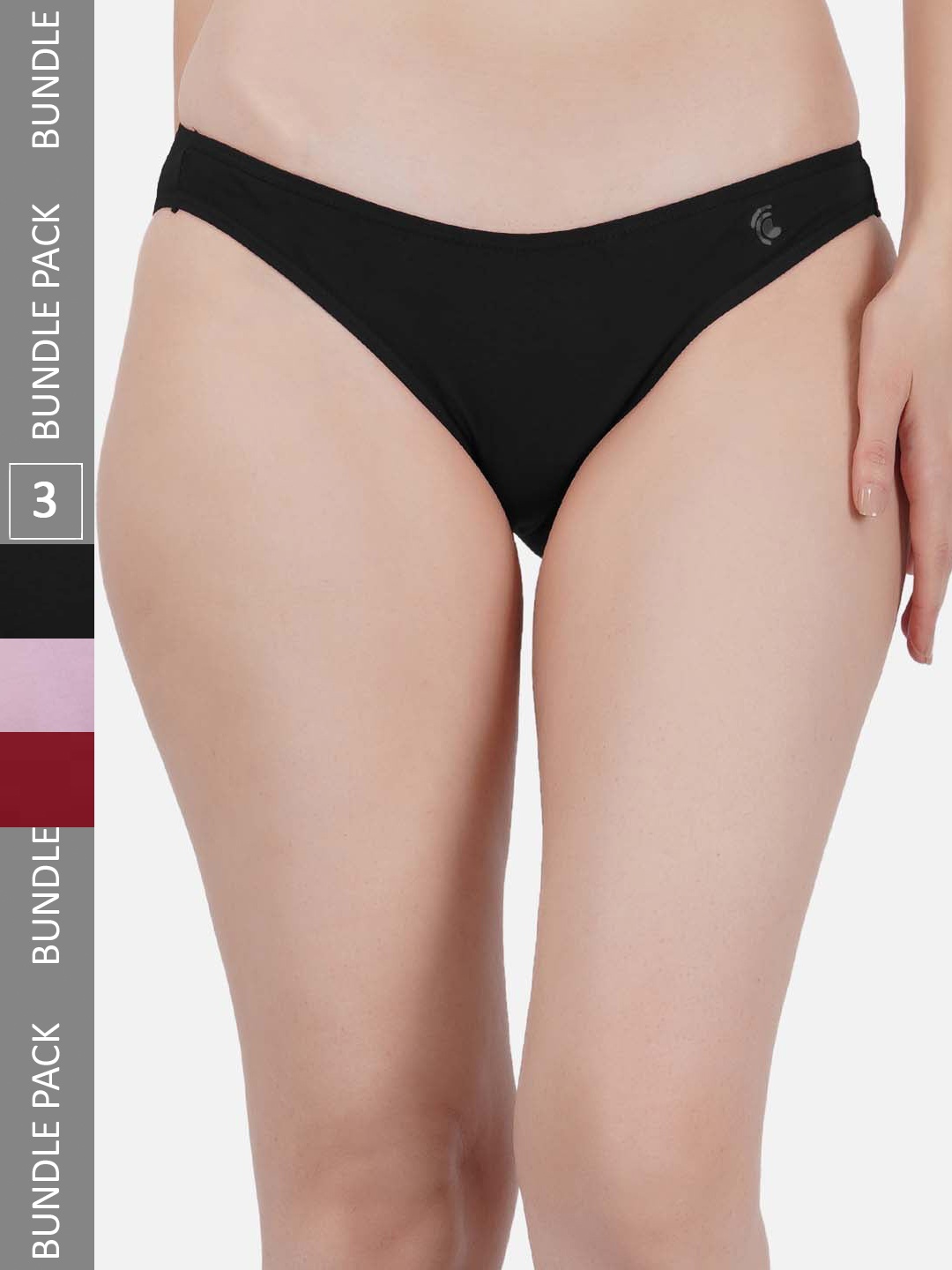 

IMPERATIVE Pack Of 3 Bikini Briefs IMP01UGWMRNPNKBKS, Maroon