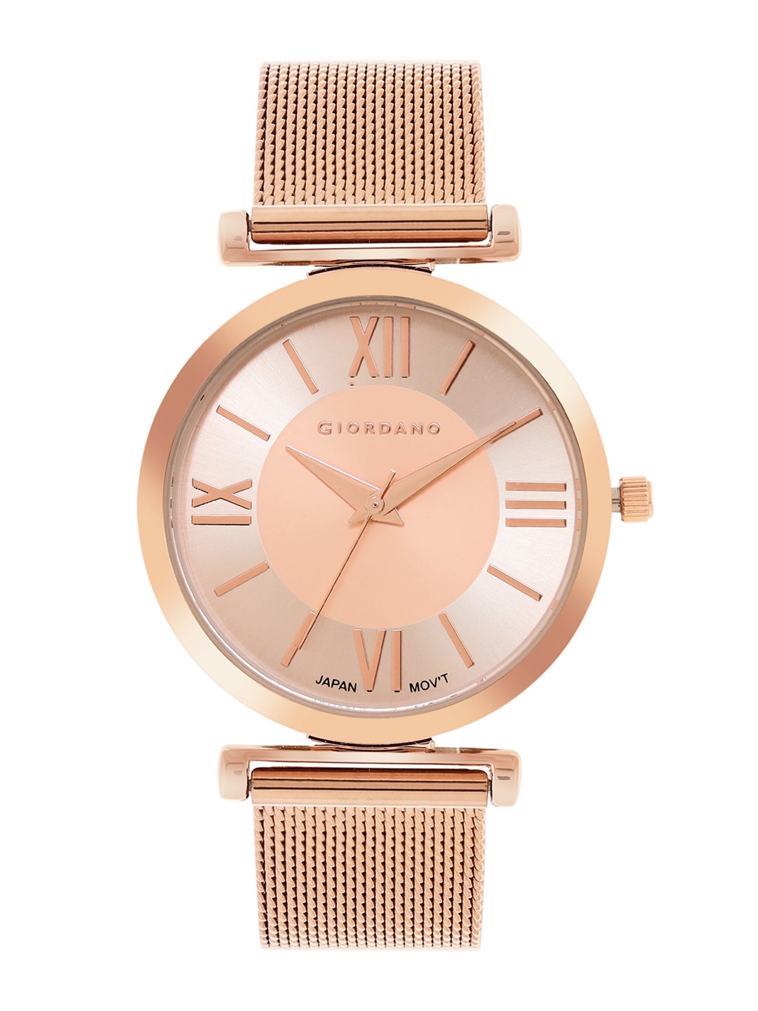 

GIORDANO Women Dial & Bracelet Style Straps Analogue Watch GZ-60061-33, Rose gold