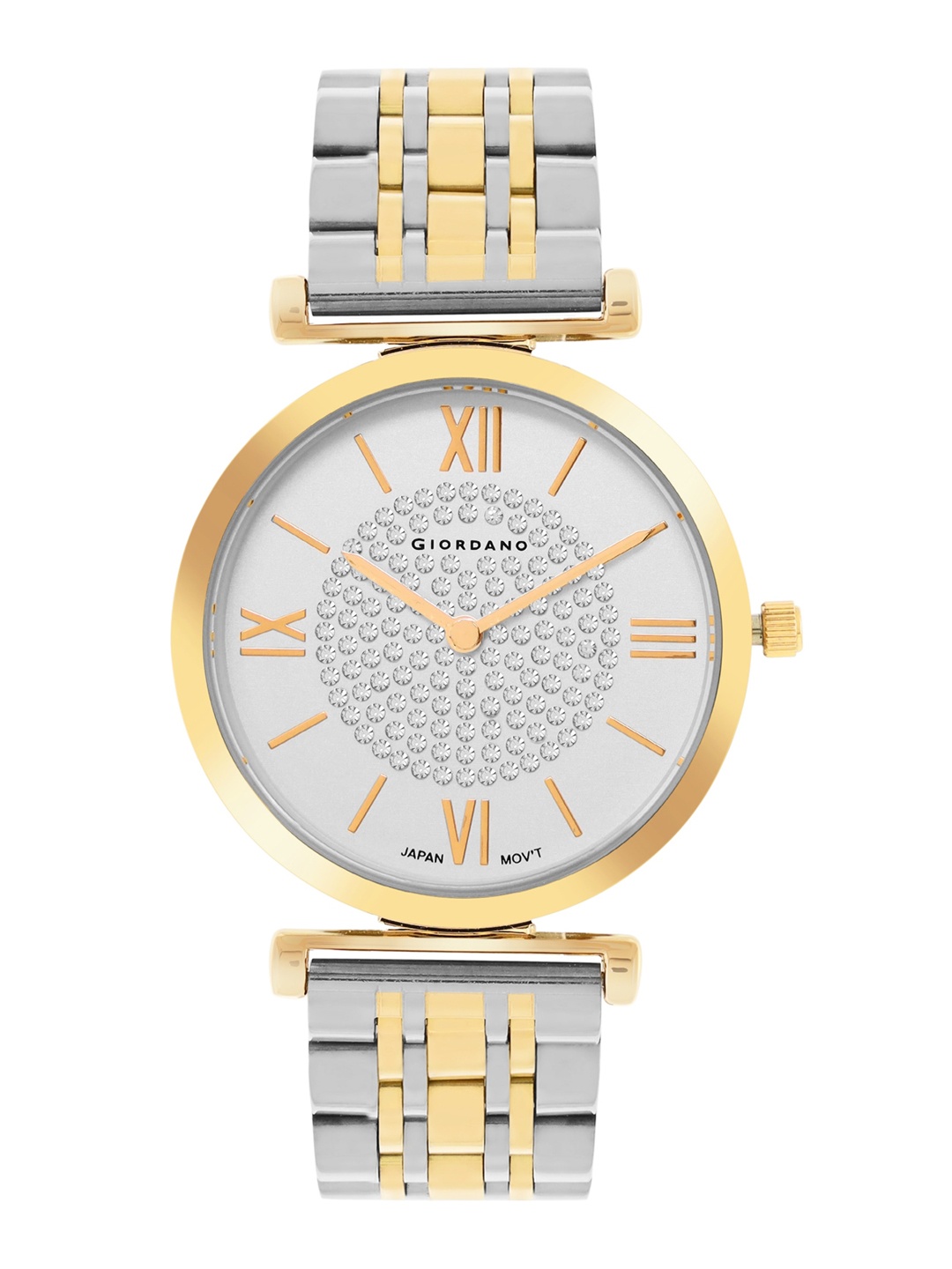 

GIORDANO Women Embellished Dial & Bracelet Style Straps Analogue Watch GZ-60063-11, Gold