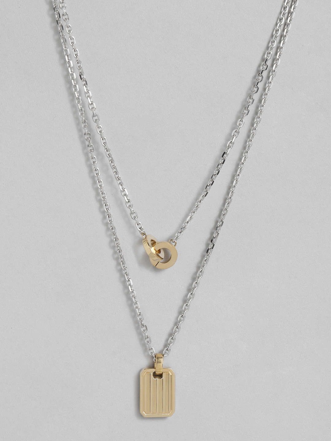 

Tommy Hilfiger Layered Chain Stainless Steel Necklace, Silver
