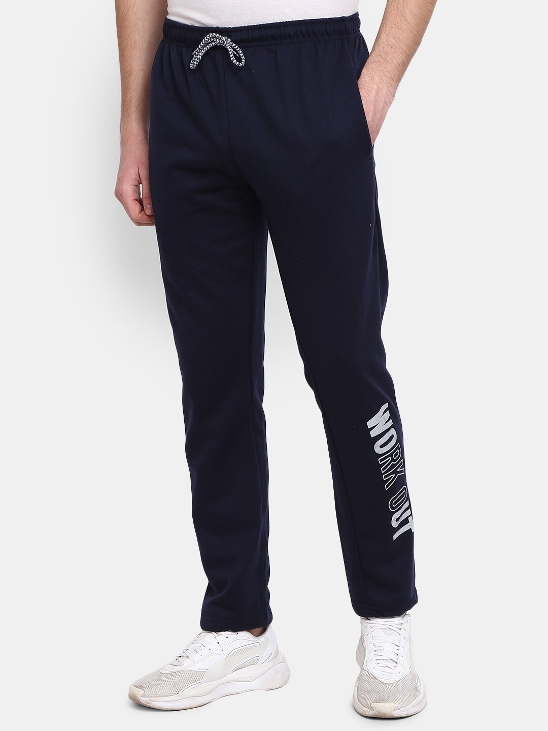 

V-Mart Men Mid Rise Cotton Track Pant, Blue