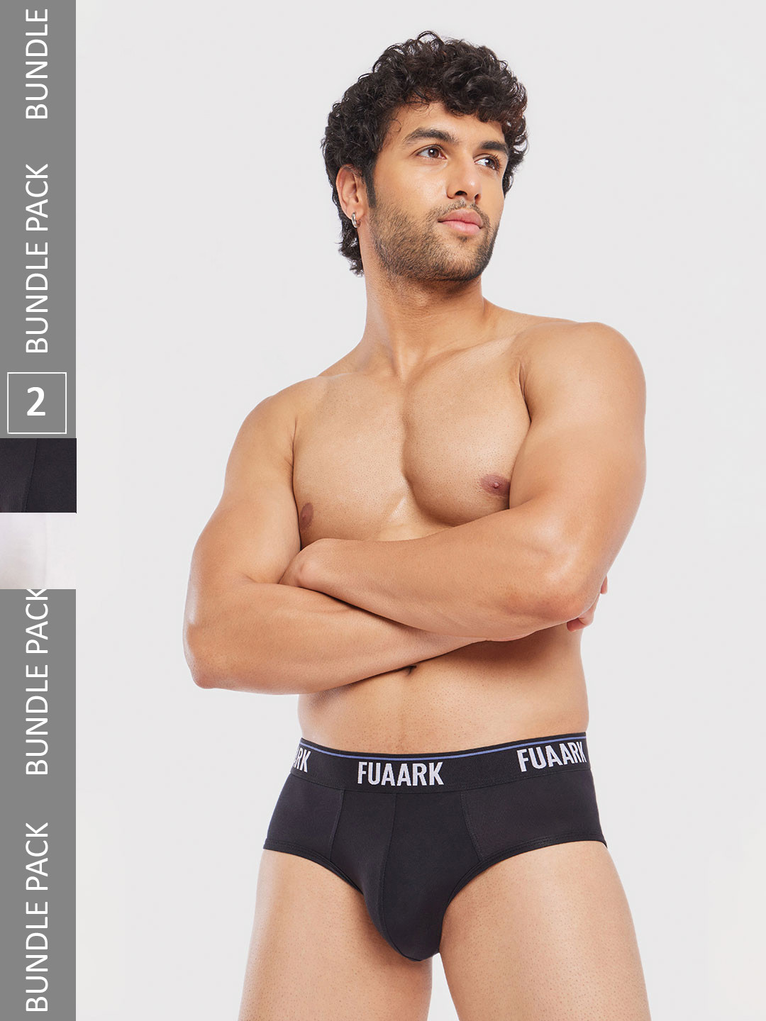 

FUAARK Pack Of 2 Anti-Odour Basic Briefs FUSMBrP2-Black-White-S
