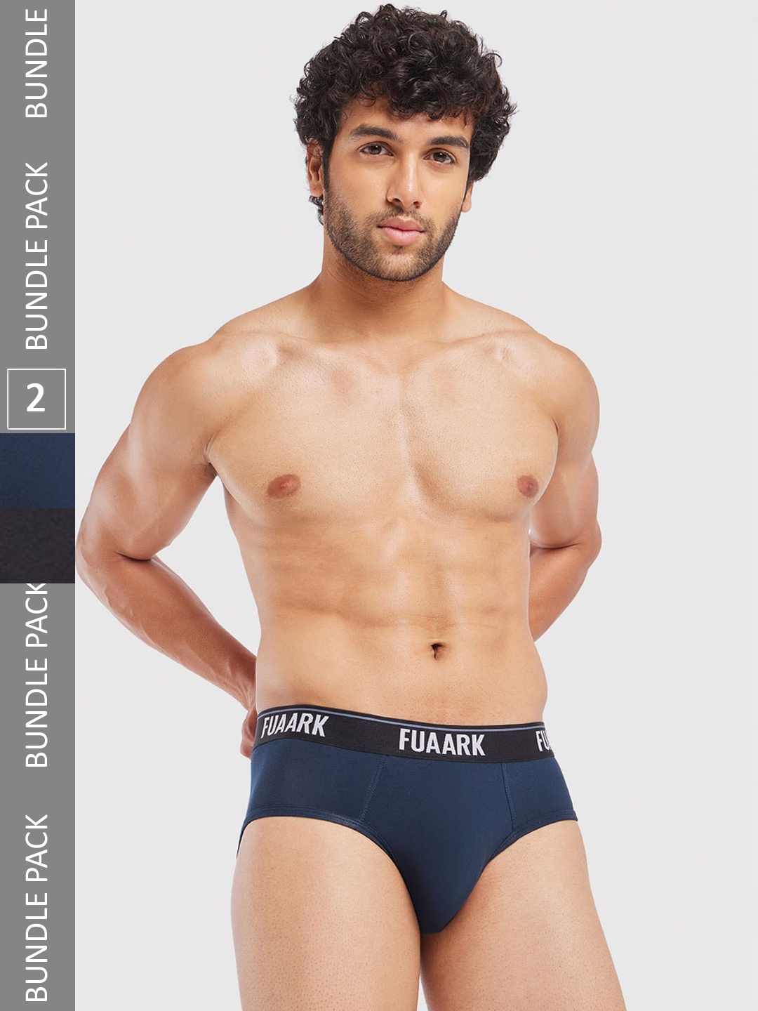

FUAARK Pack Of 2 Moisture-Wicking Briefs FUSMBrP2-Black-Blue-S