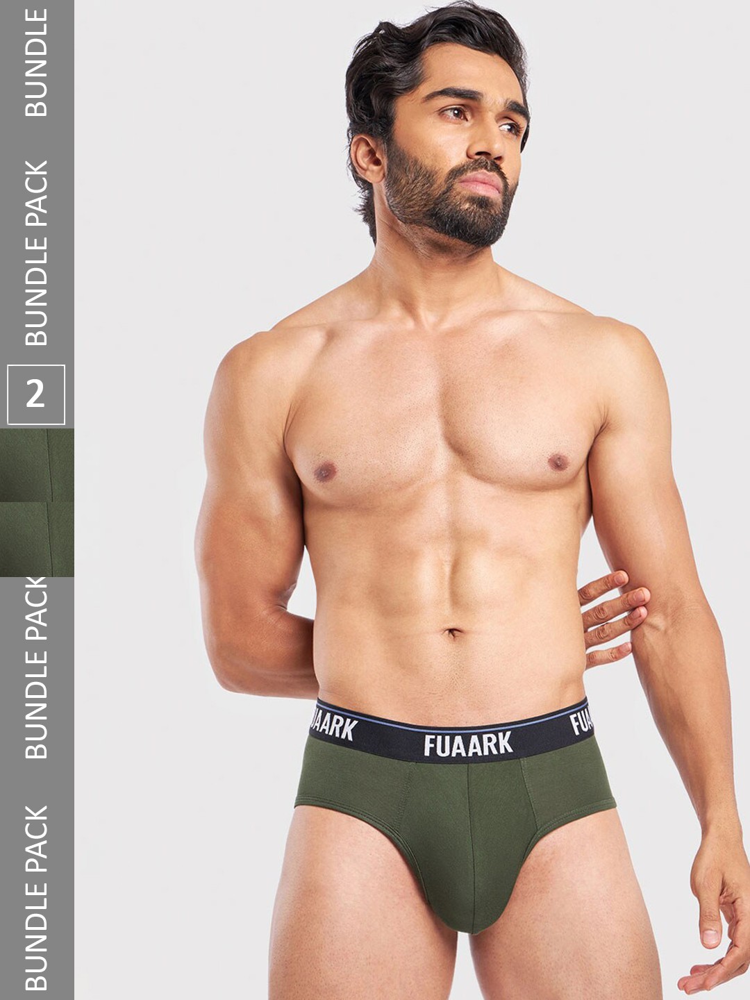 

FUAARK Pack of 2 Moisture-Wicking Basic Briefs FUSMBrP2-Olive2-S, Olive