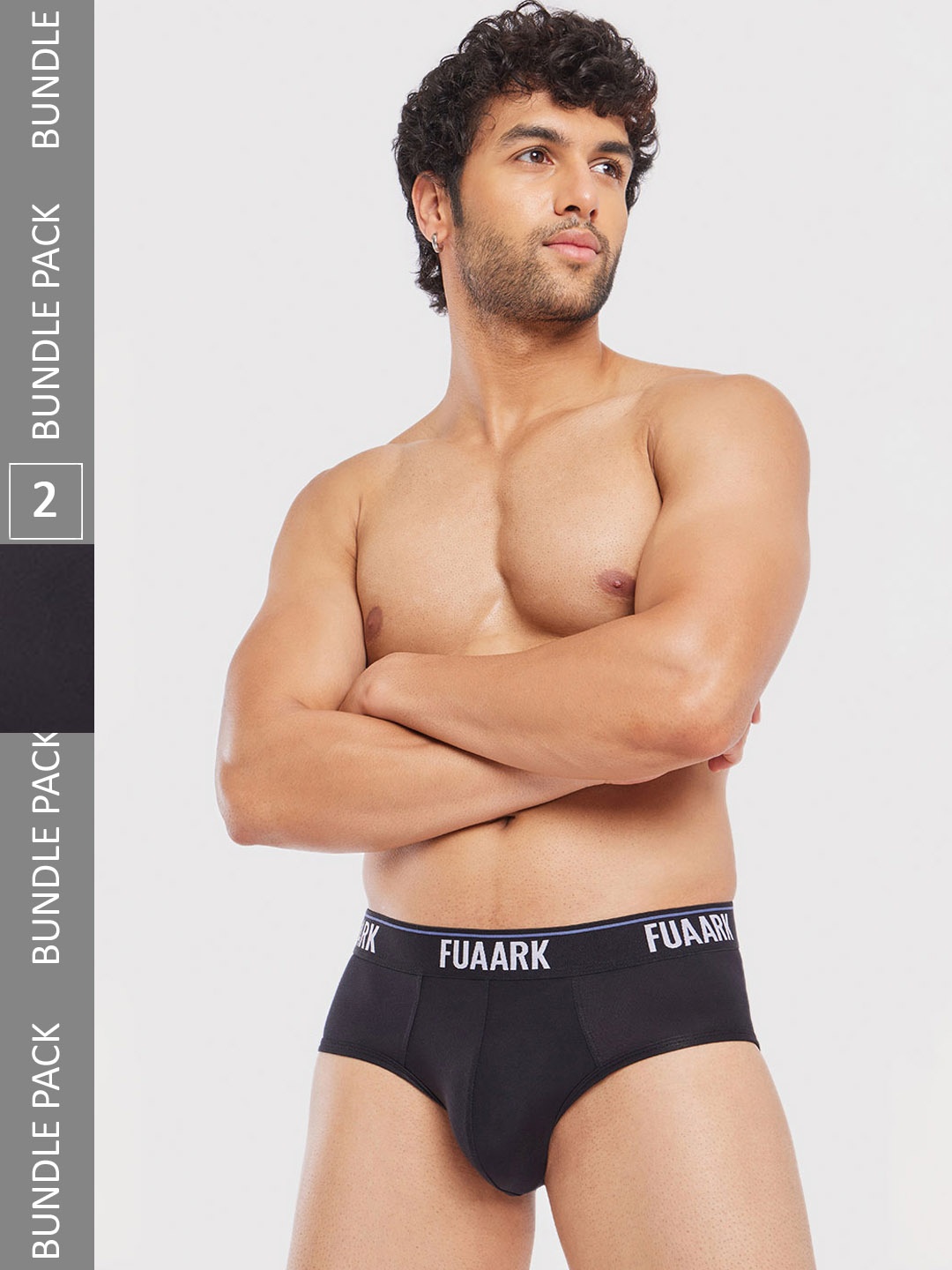 

FUAARK Pack Of 2 Anti-Odour Basic Briefs, Black