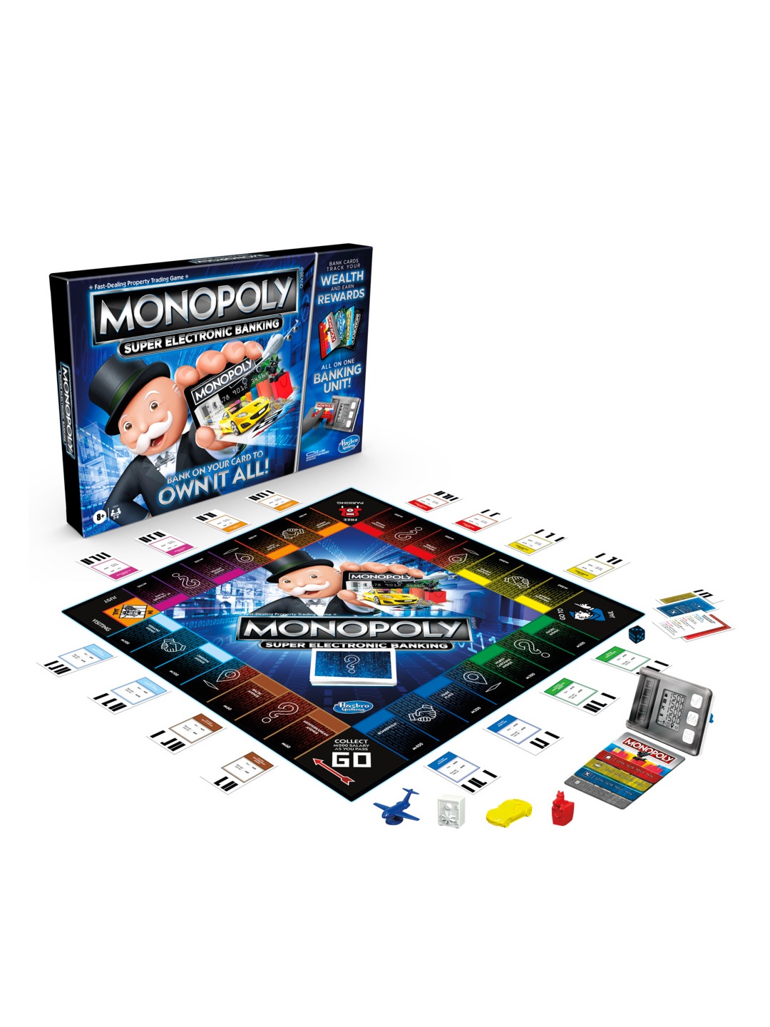 

MONOPOLY Unisex Kids Super Electronic Banking Monopoly Board Game For Ages 8+, Multi