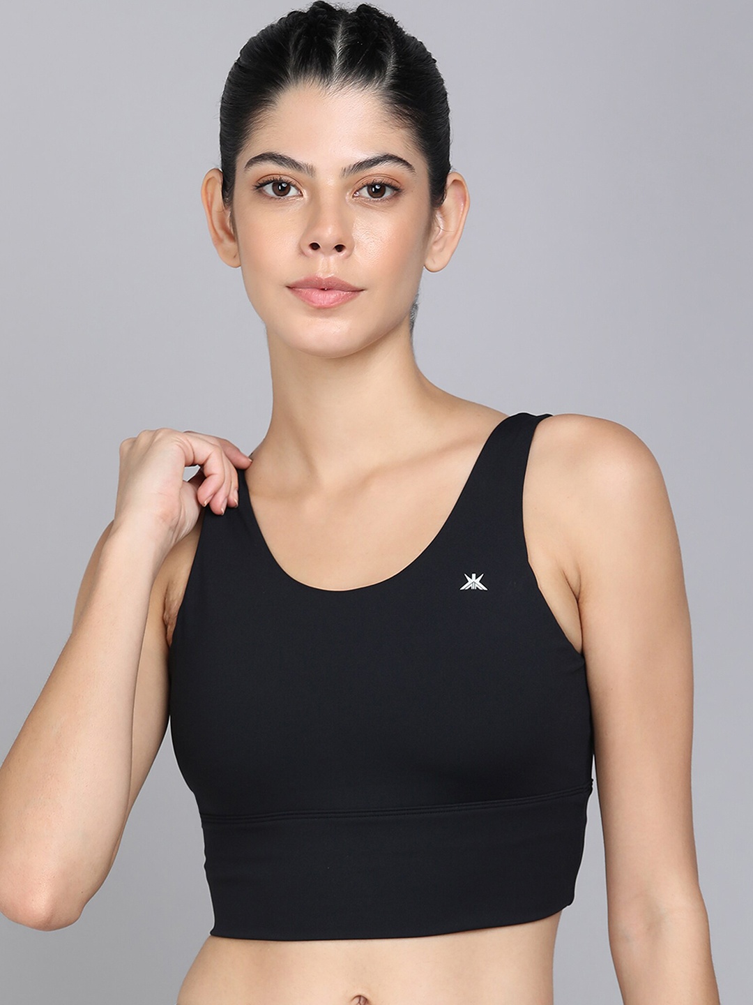 

KOBO Rapid-Dry Removable Padding Full Coverage Sports Bra With All Day Comfort, Black