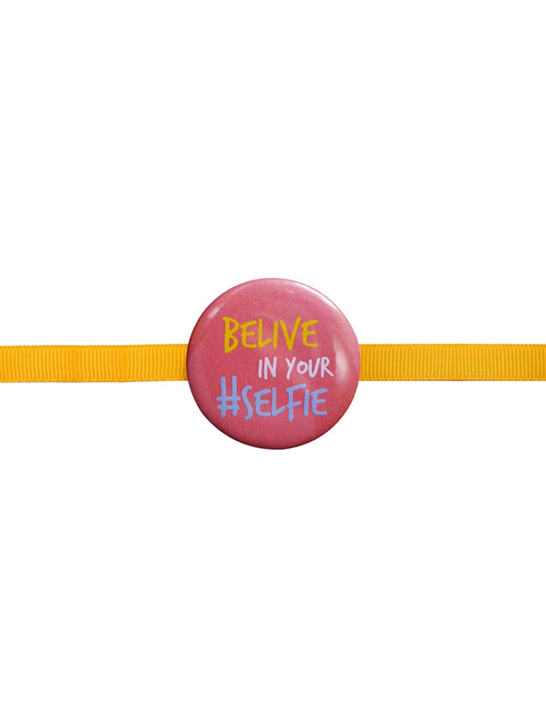 

The Art People Typography Printed Selfie Rakhi, Yellow